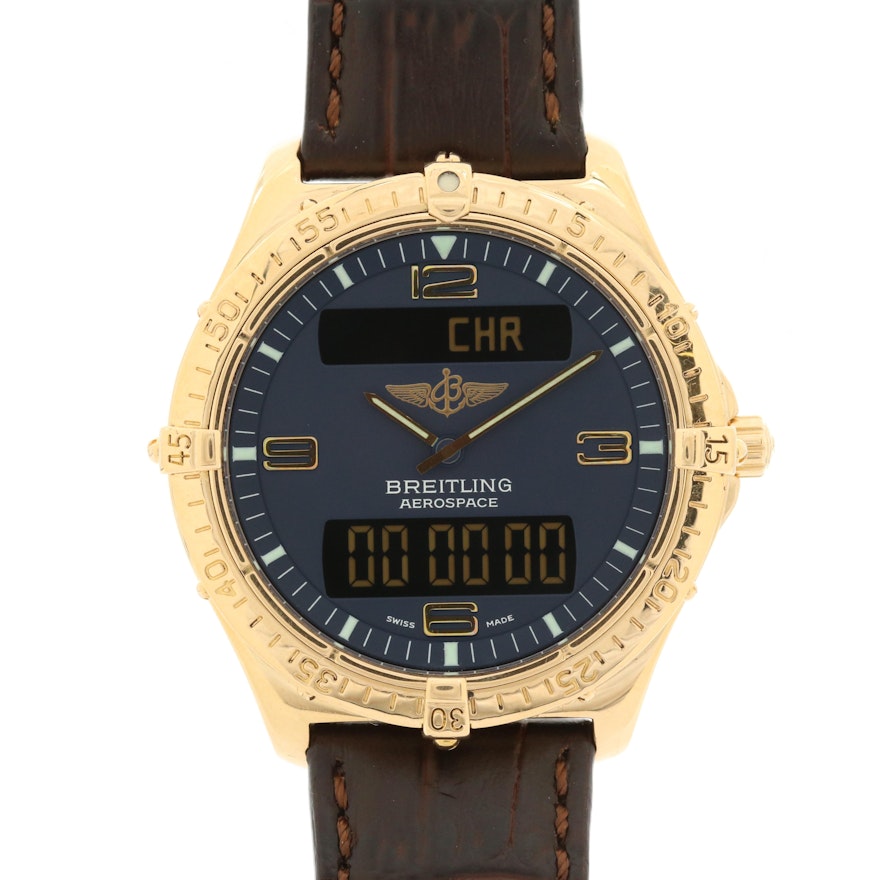 Breitling Aerospace 18K Gold Quartz Wristwatch