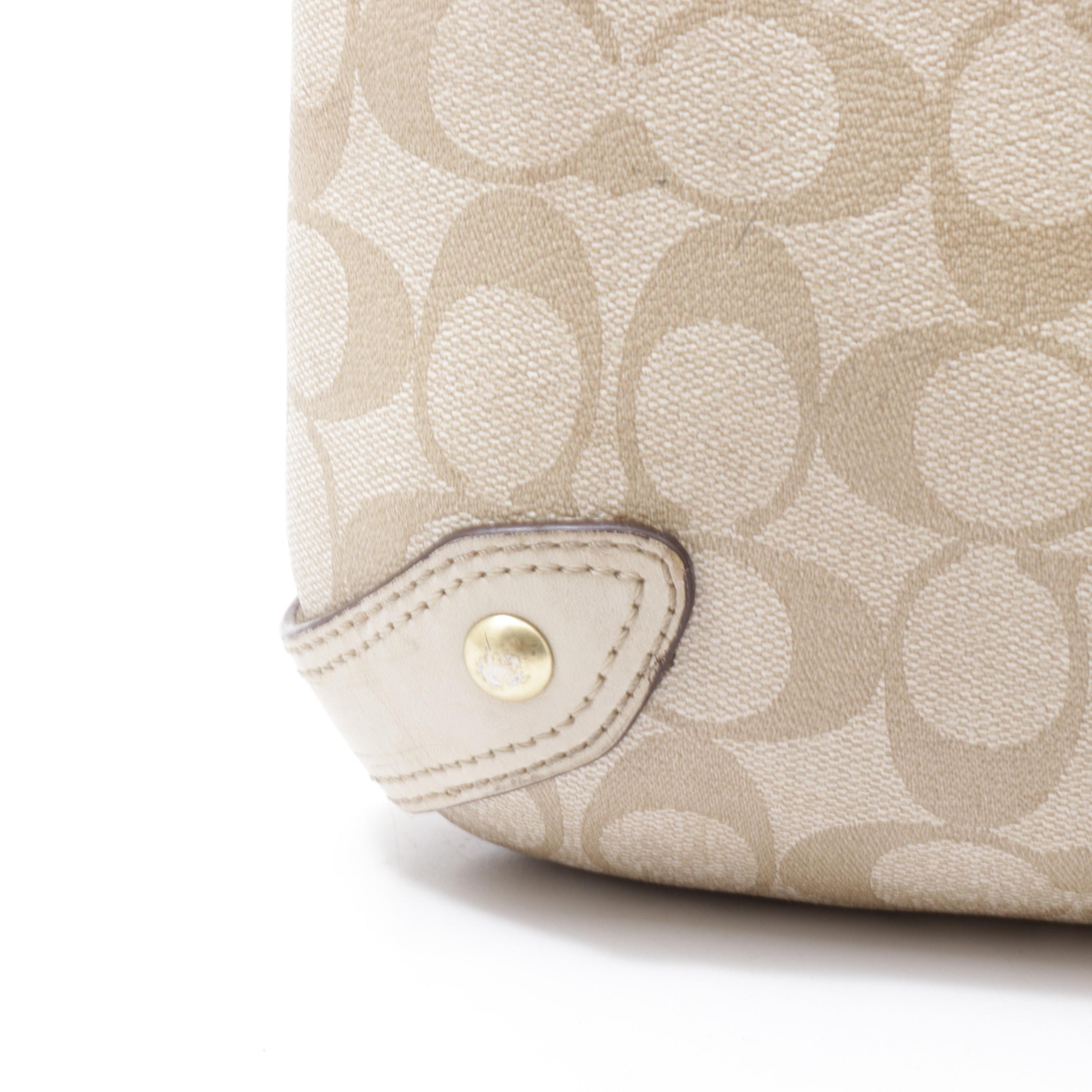 Coach Tan Heritage Stripe Hobo Bag