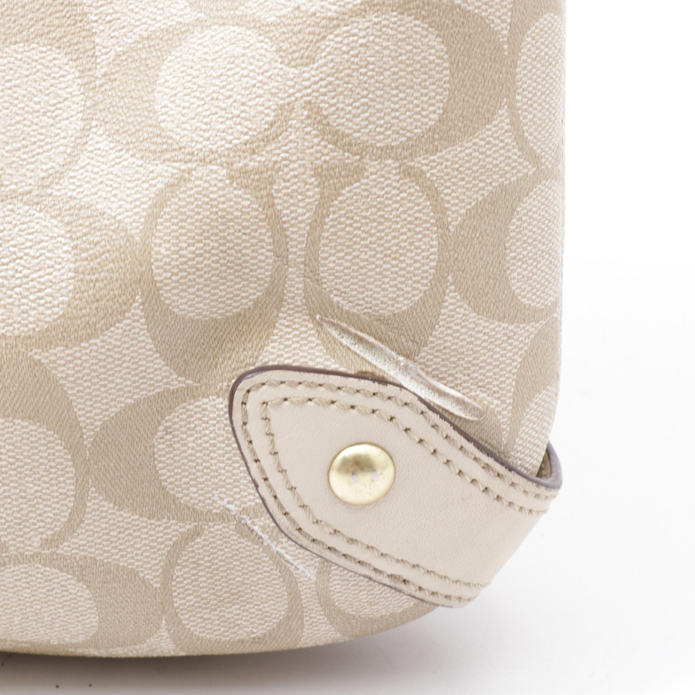 Coach Tan Heritage Stripe Hobo Bag