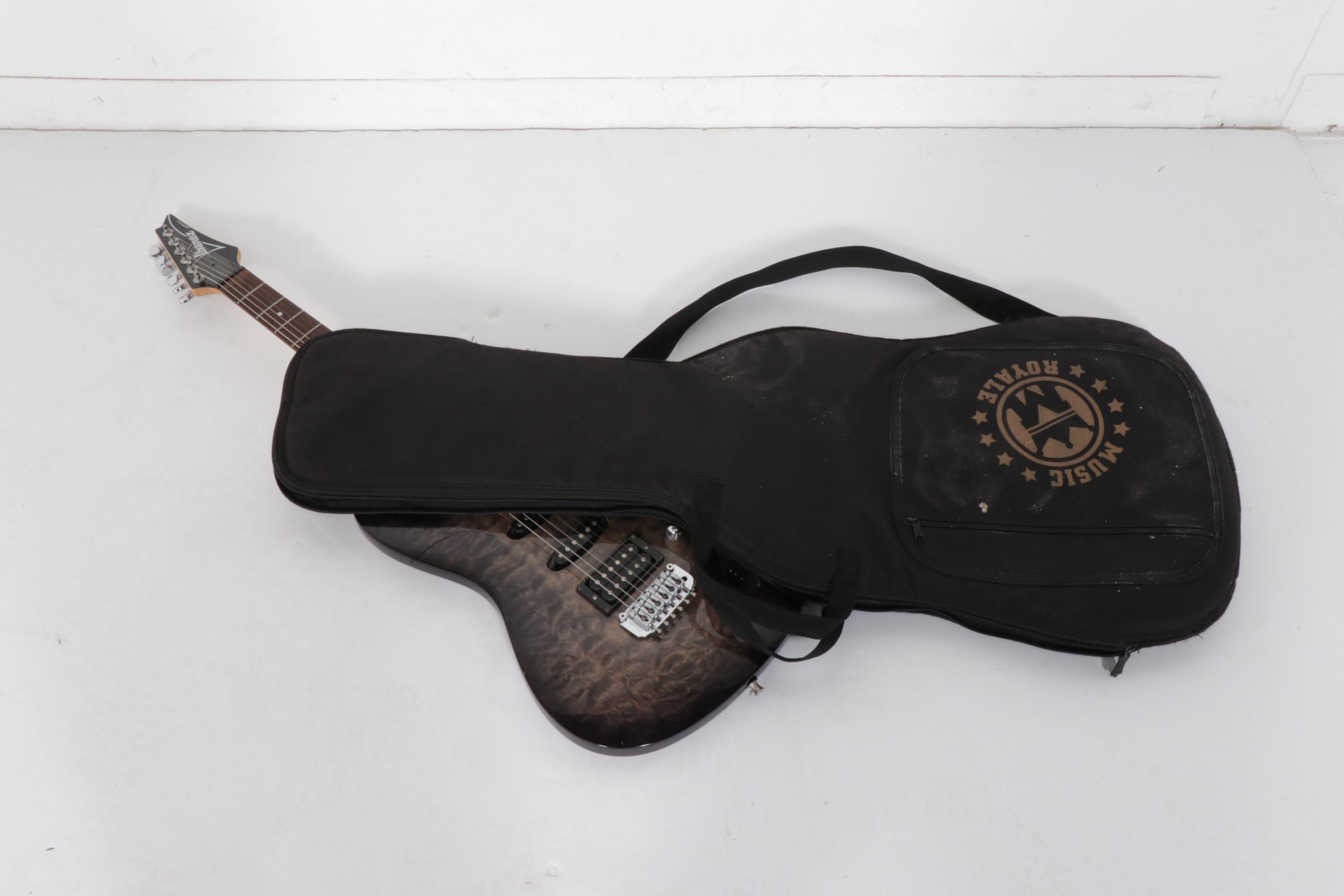 Ibanez SA Series Green Gray Quilt Top Electric Guitar with Soft Case