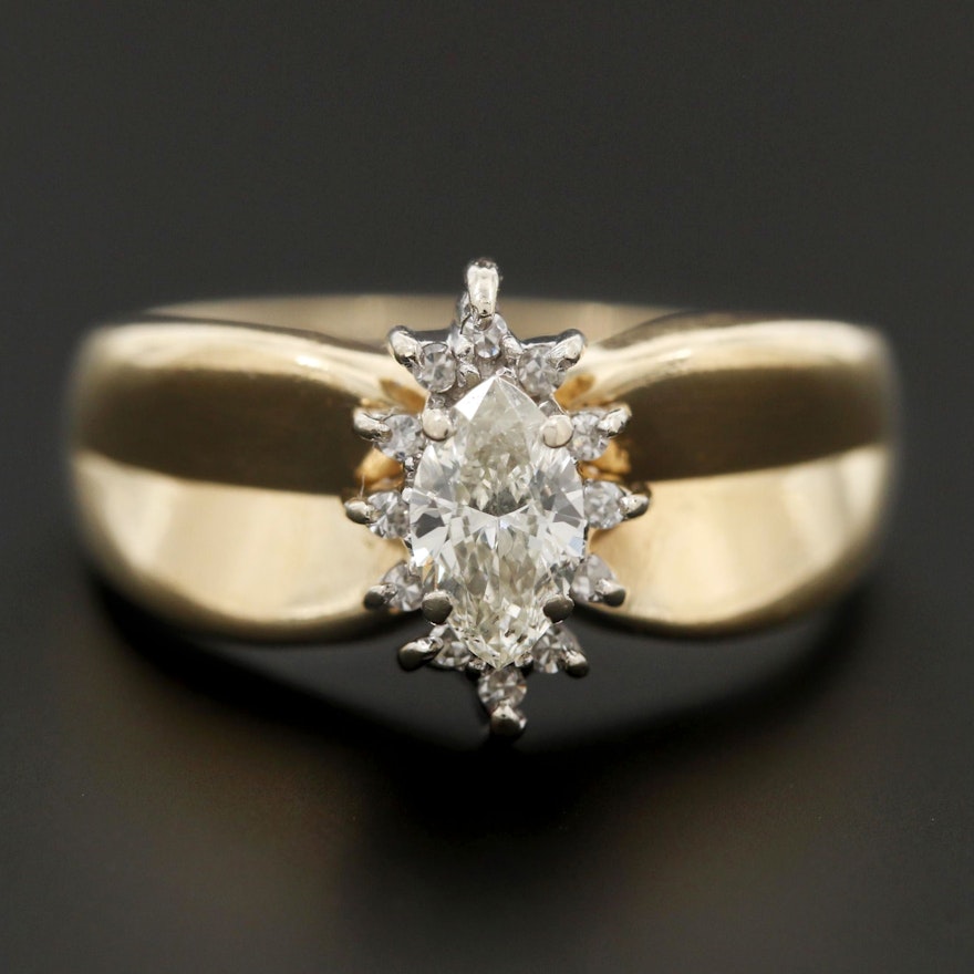 14K Yellow Gold Diamond Ring