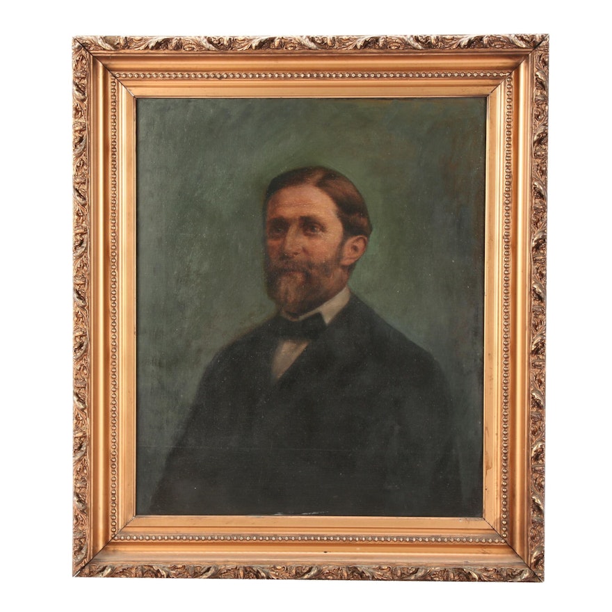 Early 20th Century American School Oil Portrait of a Man