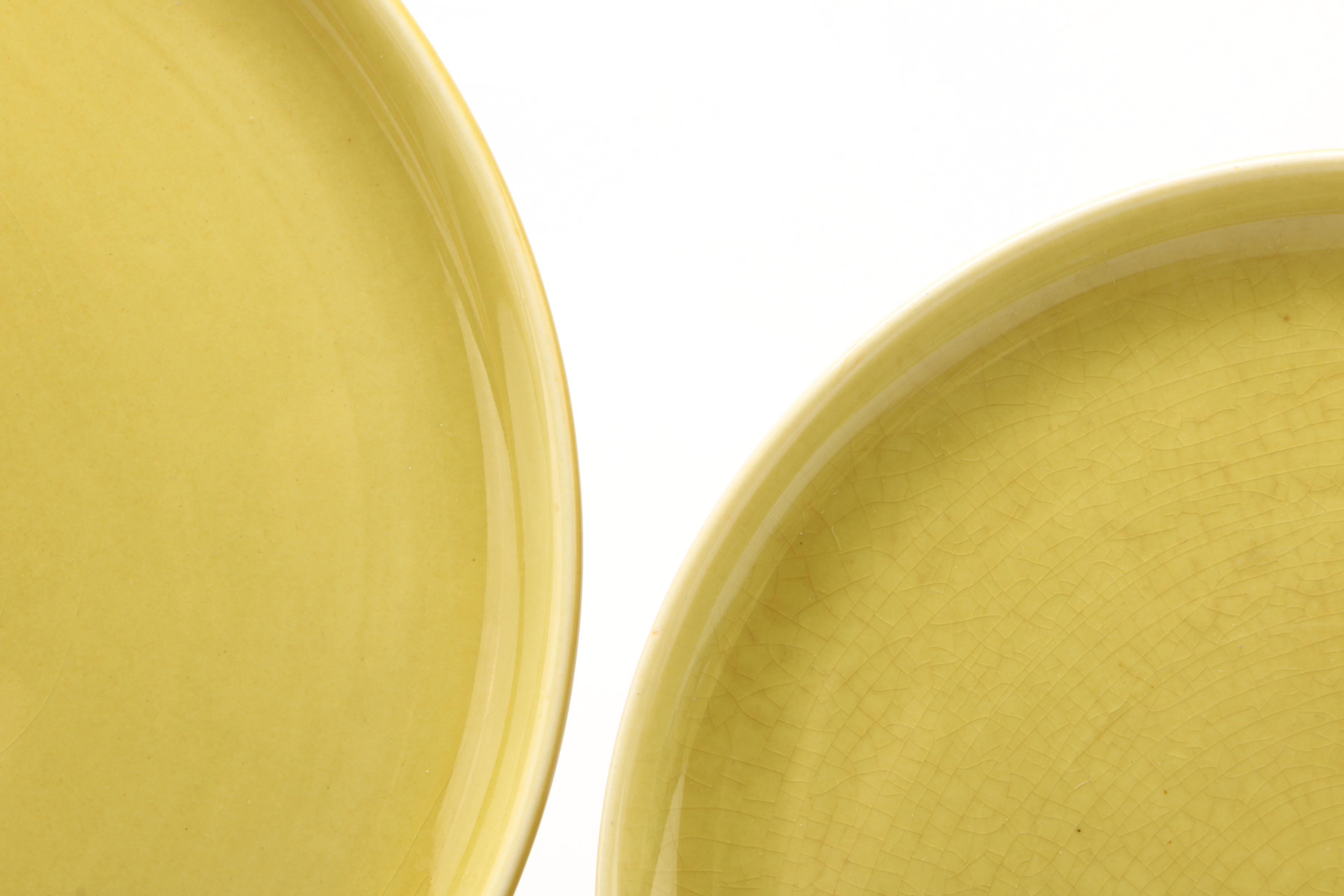 Russel Wright "American Modern" Chartreuse Ceramic Dinnerware Service for Twelve