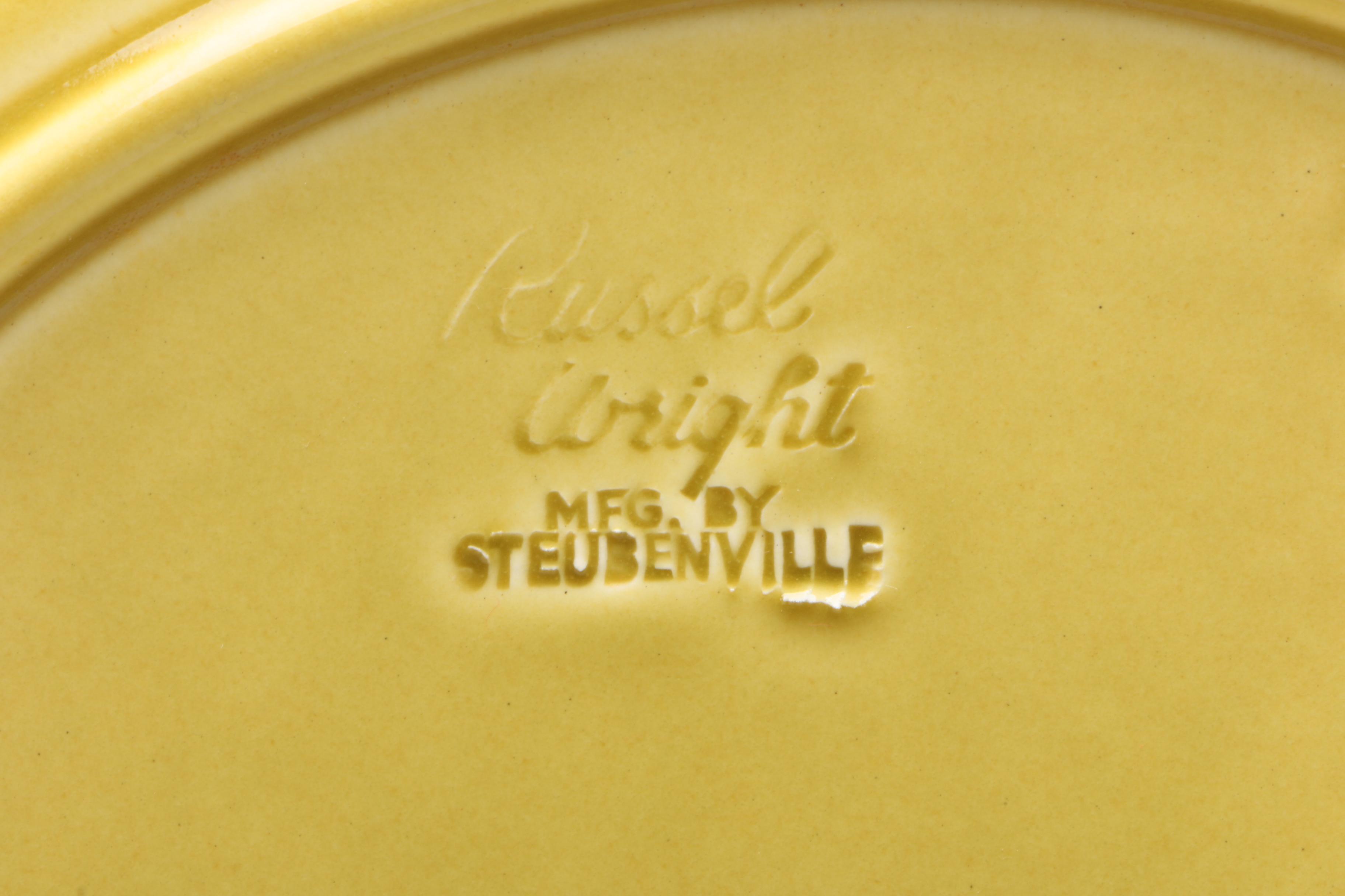 Russel Wright "American Modern" Chartreuse Ceramic Dinnerware Service for Twelve