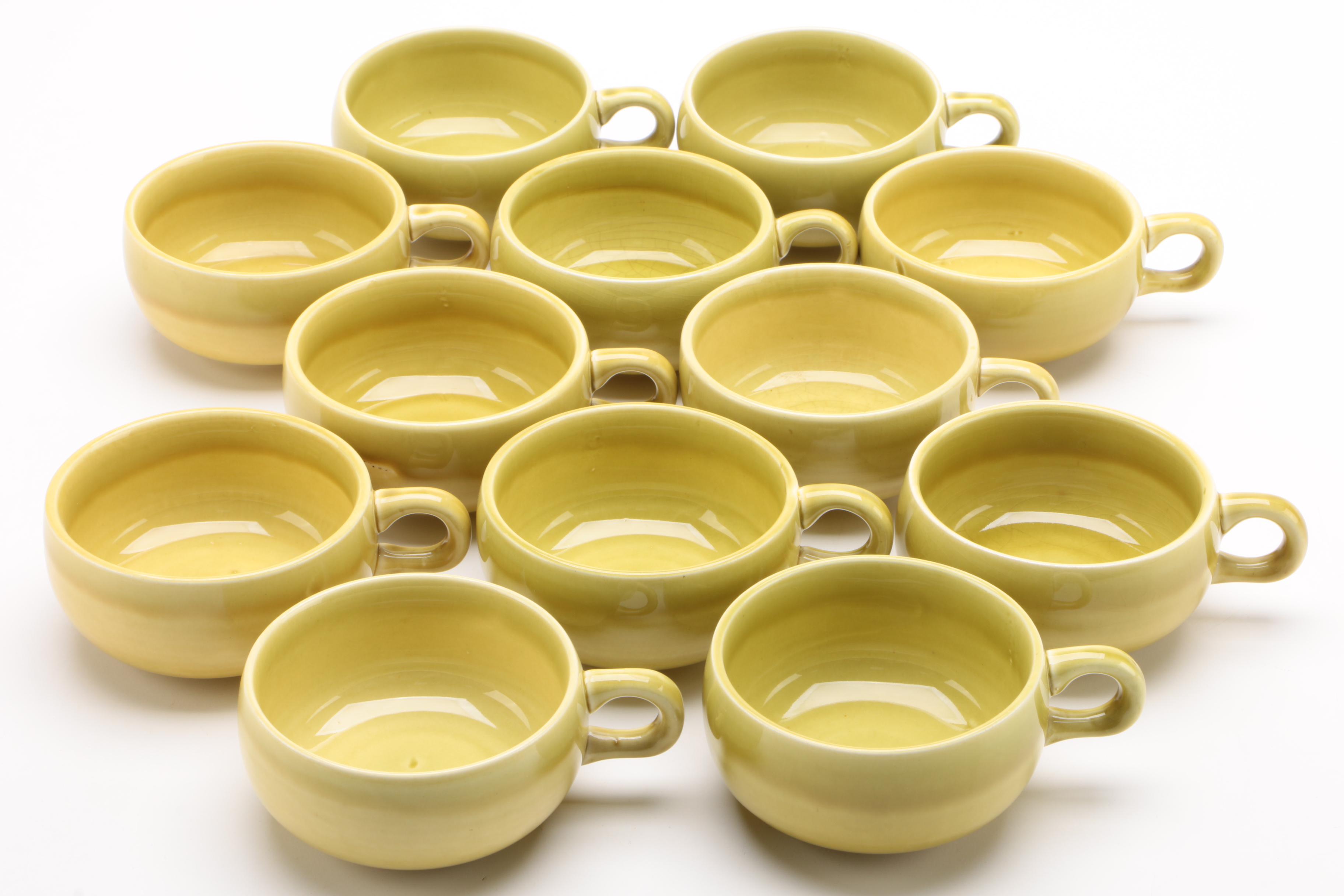 Russel Wright "American Modern" Chartreuse Ceramic Dinnerware Service for Twelve