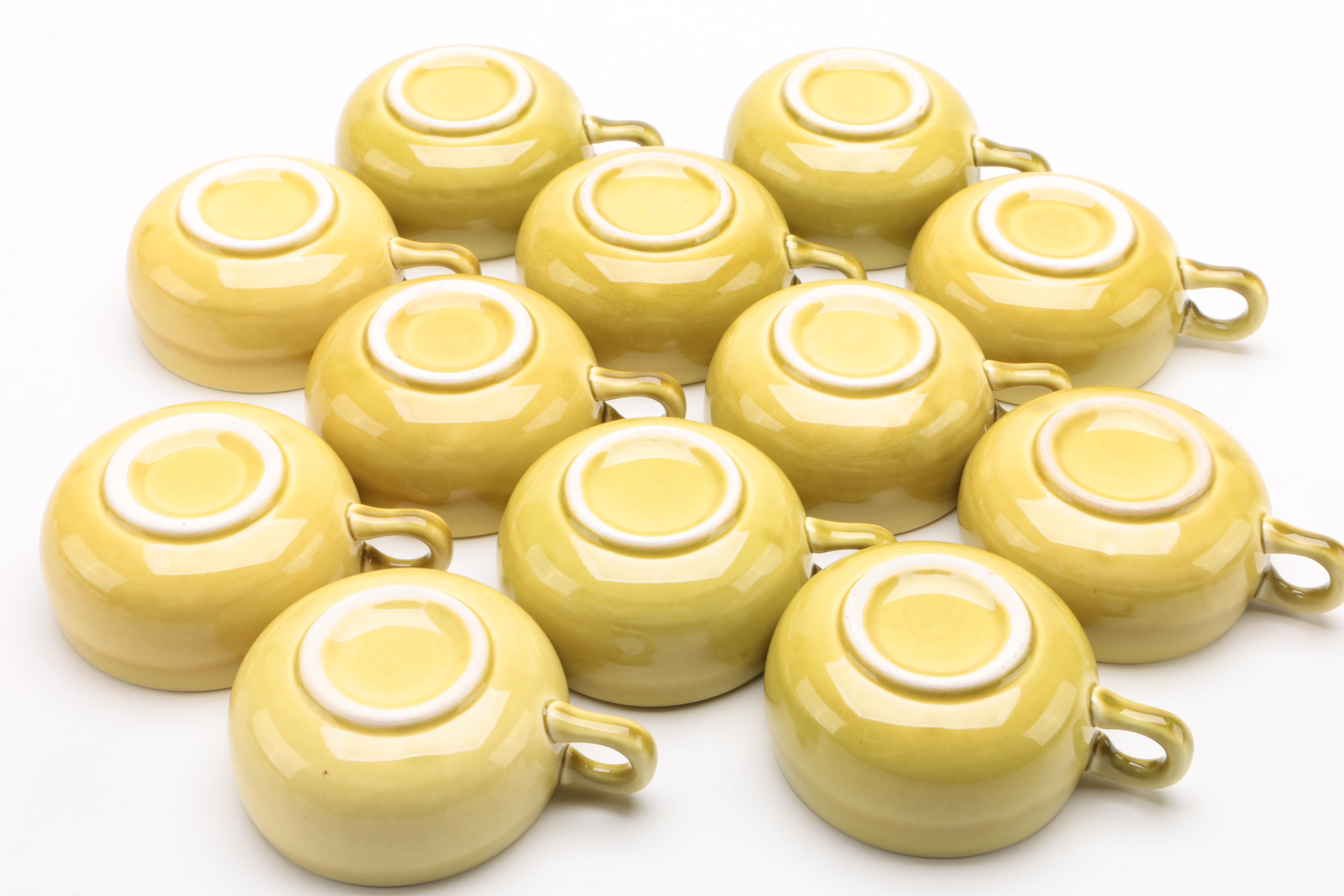 Russel Wright "American Modern" Chartreuse Ceramic Dinnerware Service for Twelve