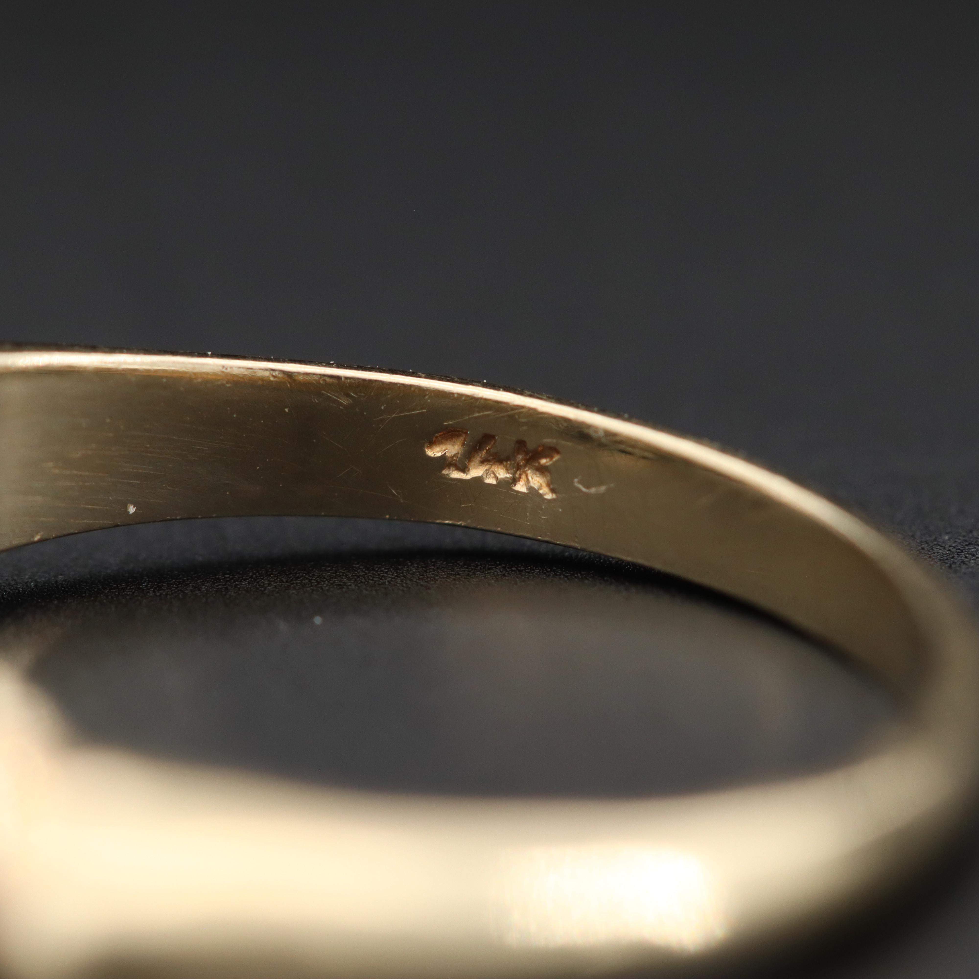 Vintage Bellcrest 14K Yellow Gold Diamond Ring with 14K White Gold Accents