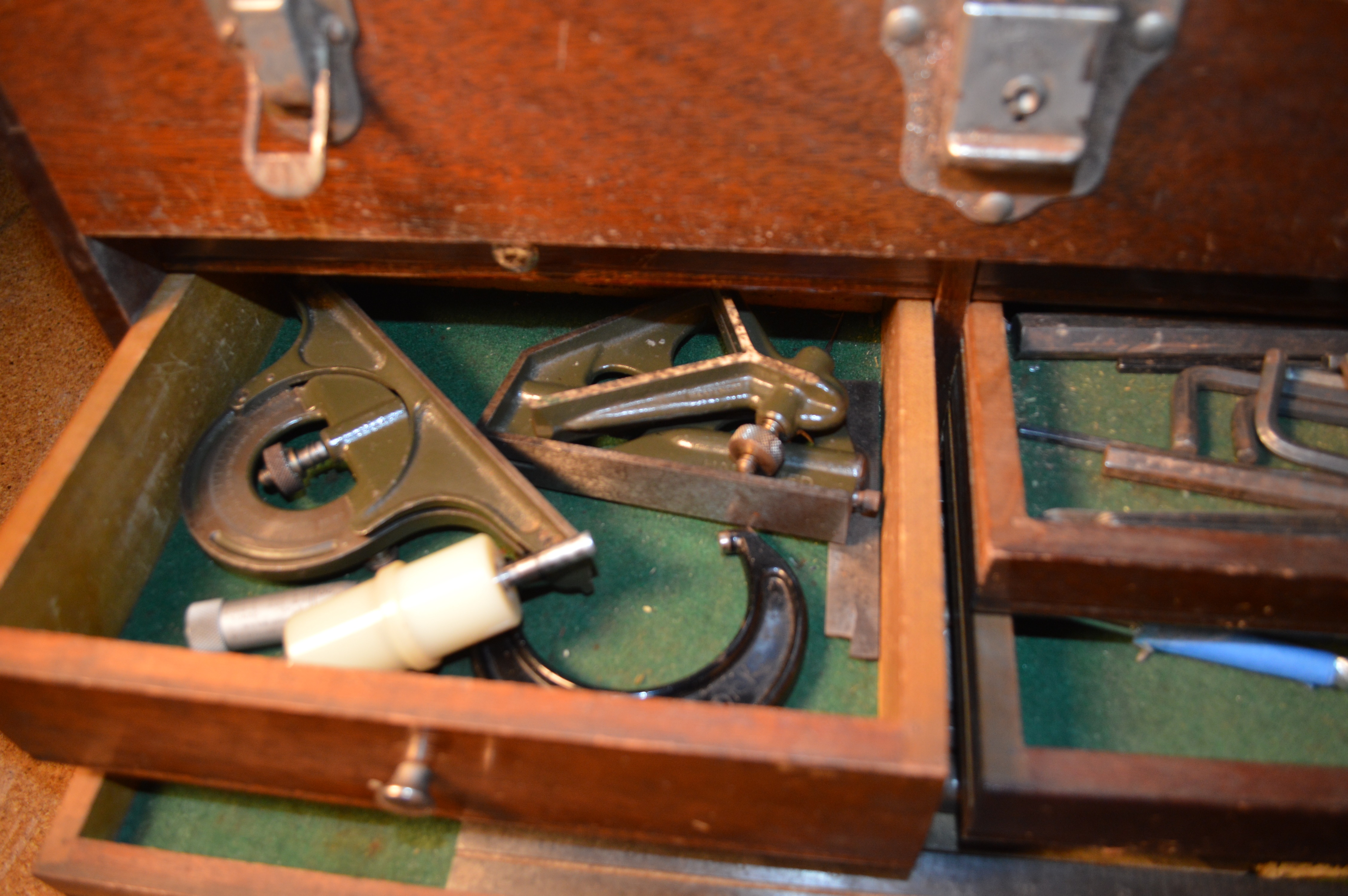 H. Gerstner & Sons Wood Tool Chest with Gauges and More
