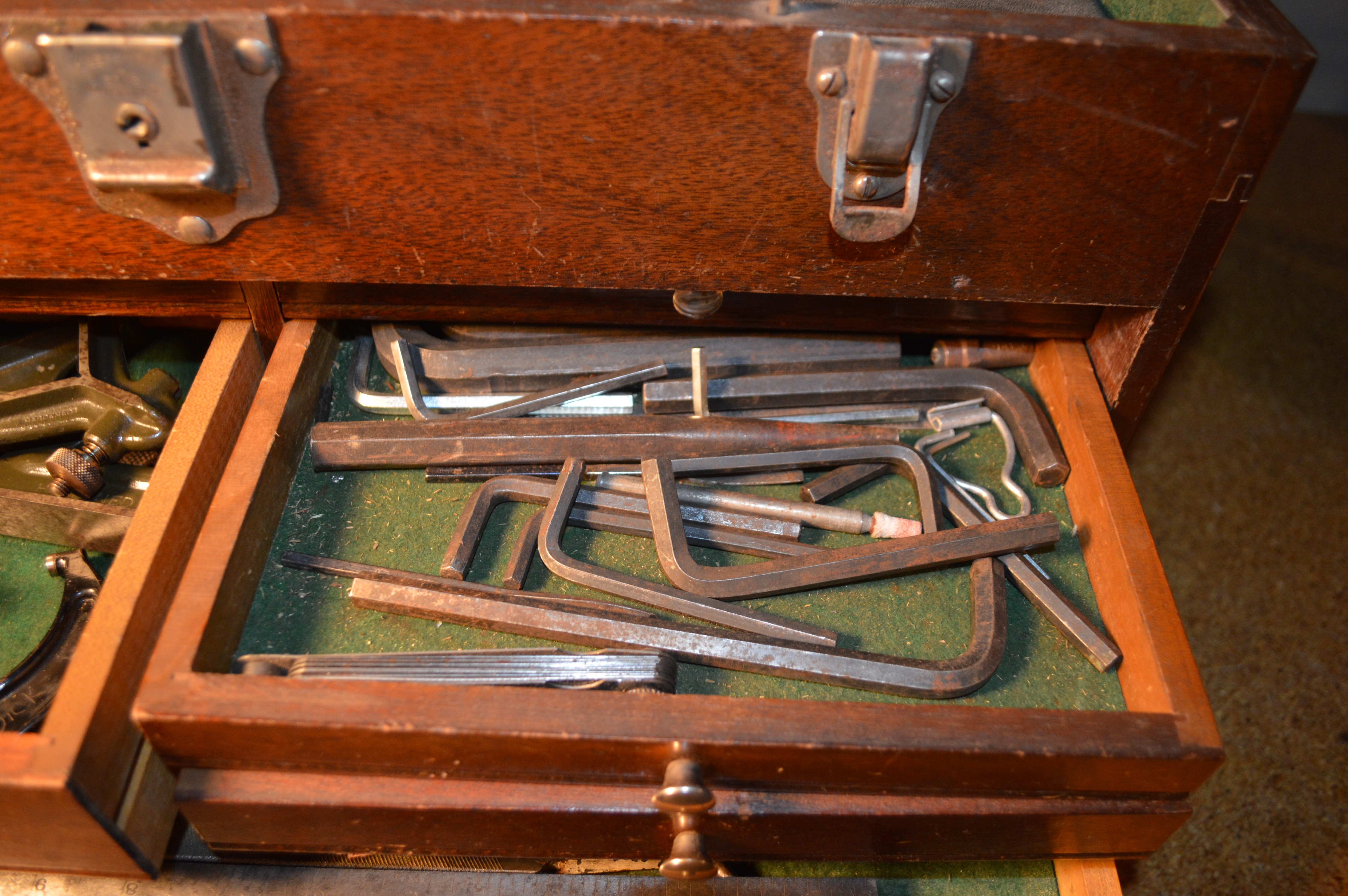 H. Gerstner & Sons Wood Tool Chest with Gauges and More