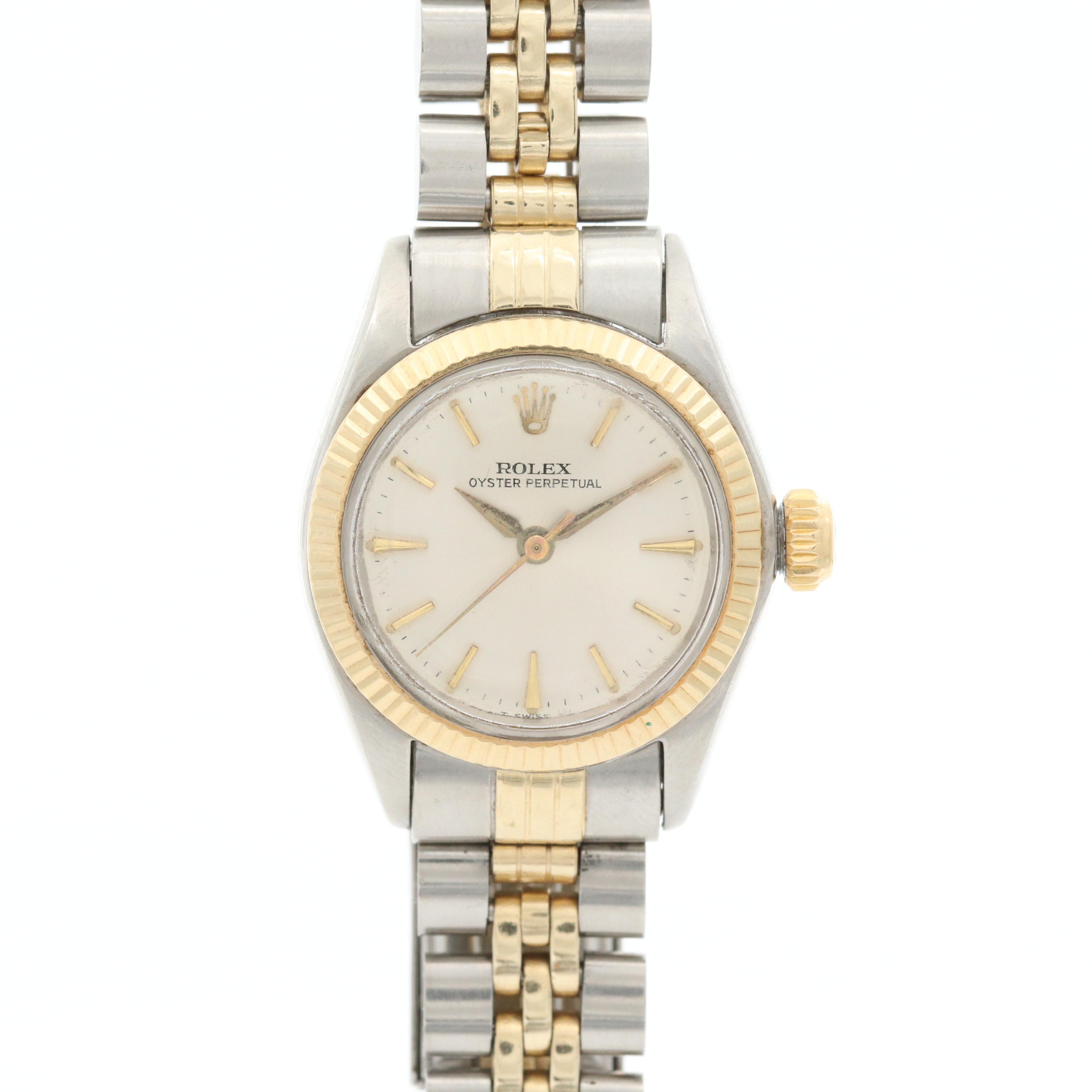 Vintage Rolex Oyster Perpetual Stainless Steel and 14K Gold Watch, 1967