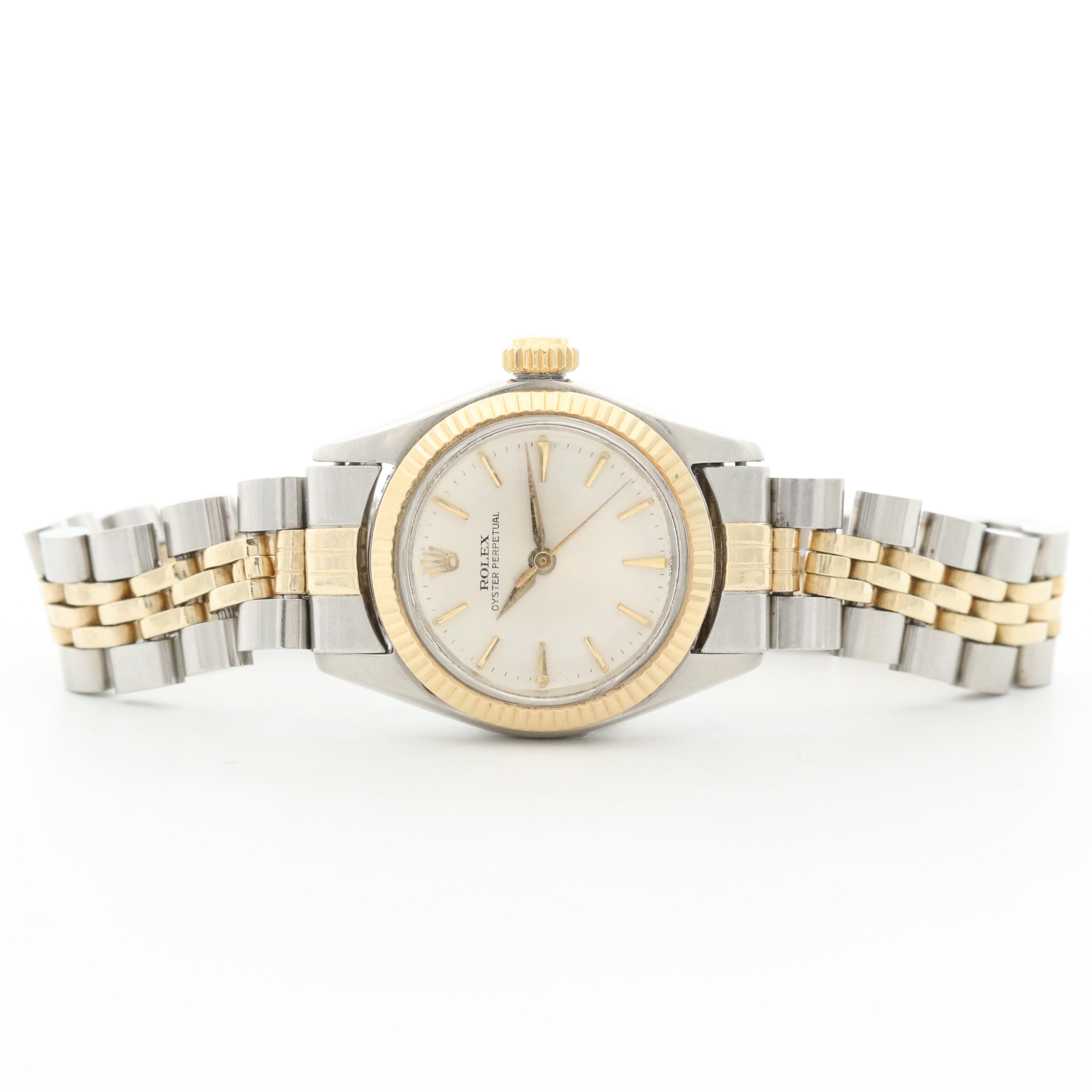 Vintage Rolex Oyster Perpetual Stainless Steel and 14K Gold Watch, 1967