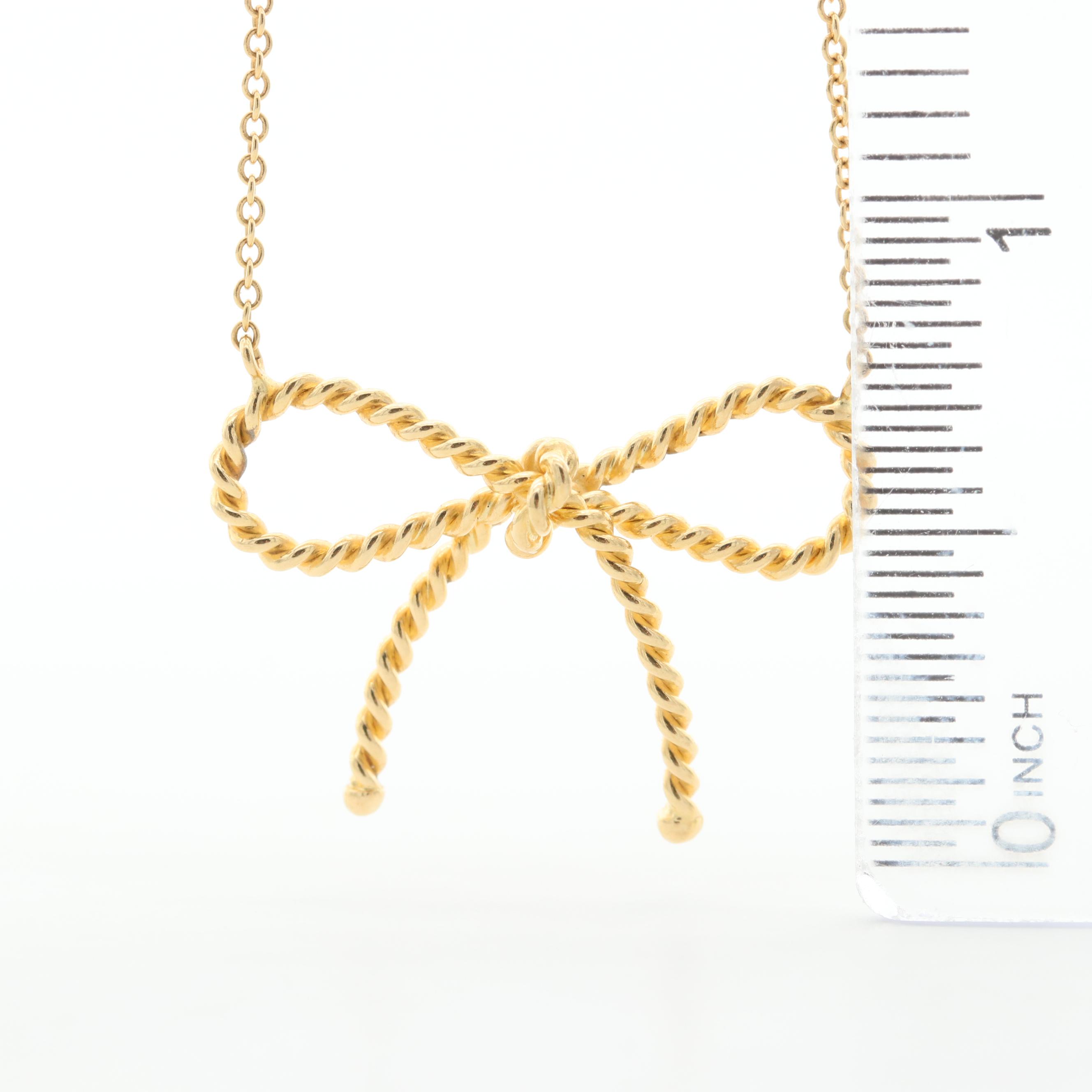 Tiffany & Co. 18K Yellow Gold Twisted Bow Necklace