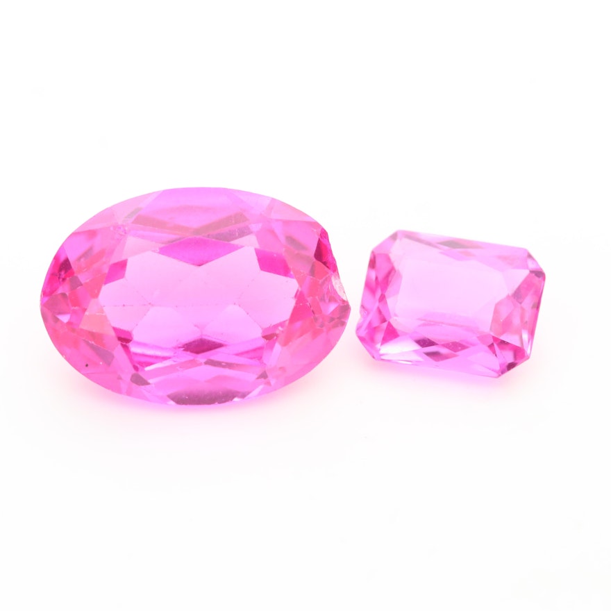 Loose 12.64 CTW Synthetic Pink Sapphire Gemstones