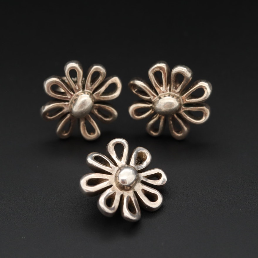 Paloma Picasso for Tiffany & Co. Sterling Silver Daisy Earrings and Pendant
