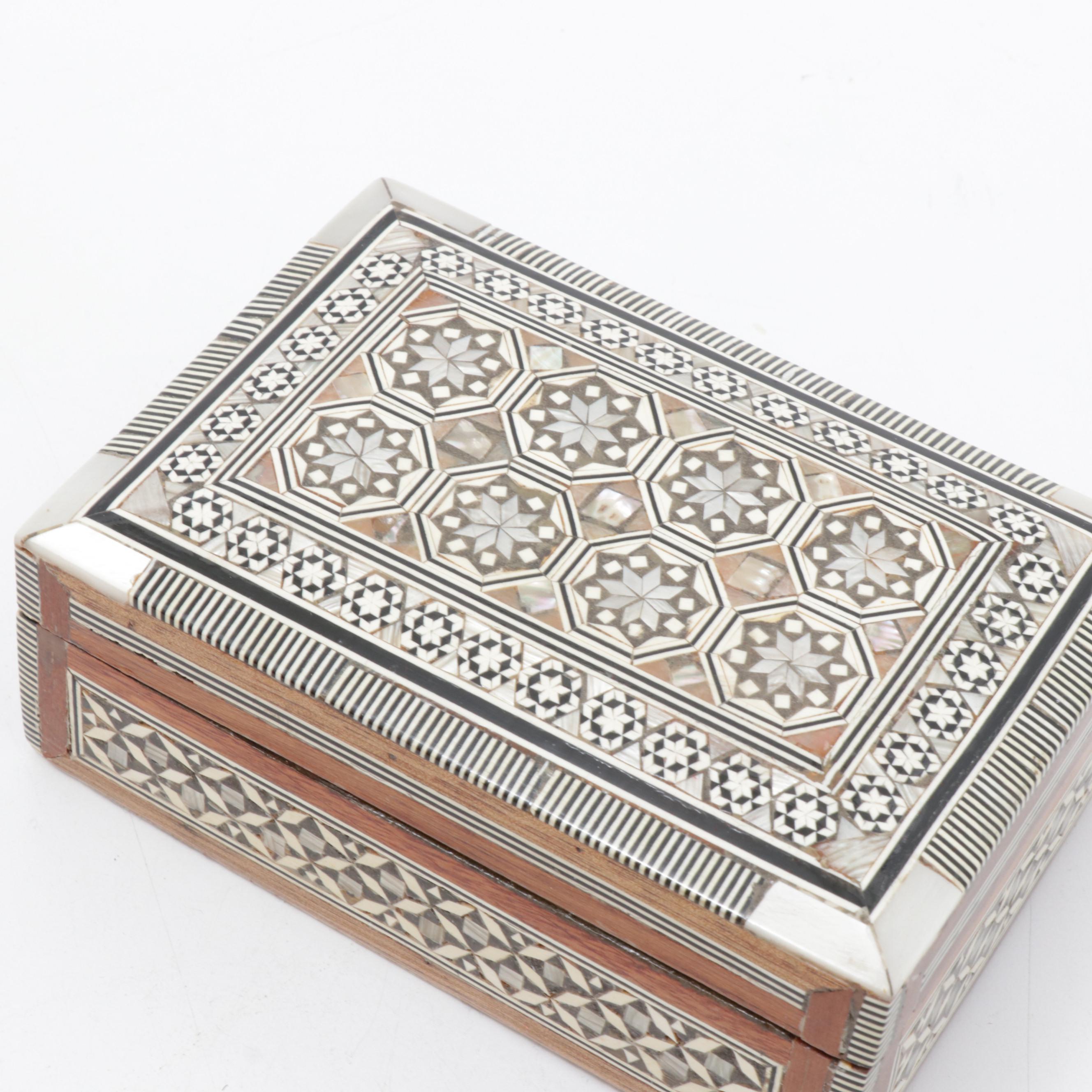 Mother of Pearl & Shell Boxes, Swarovski Crystal & Vintage Jewelry