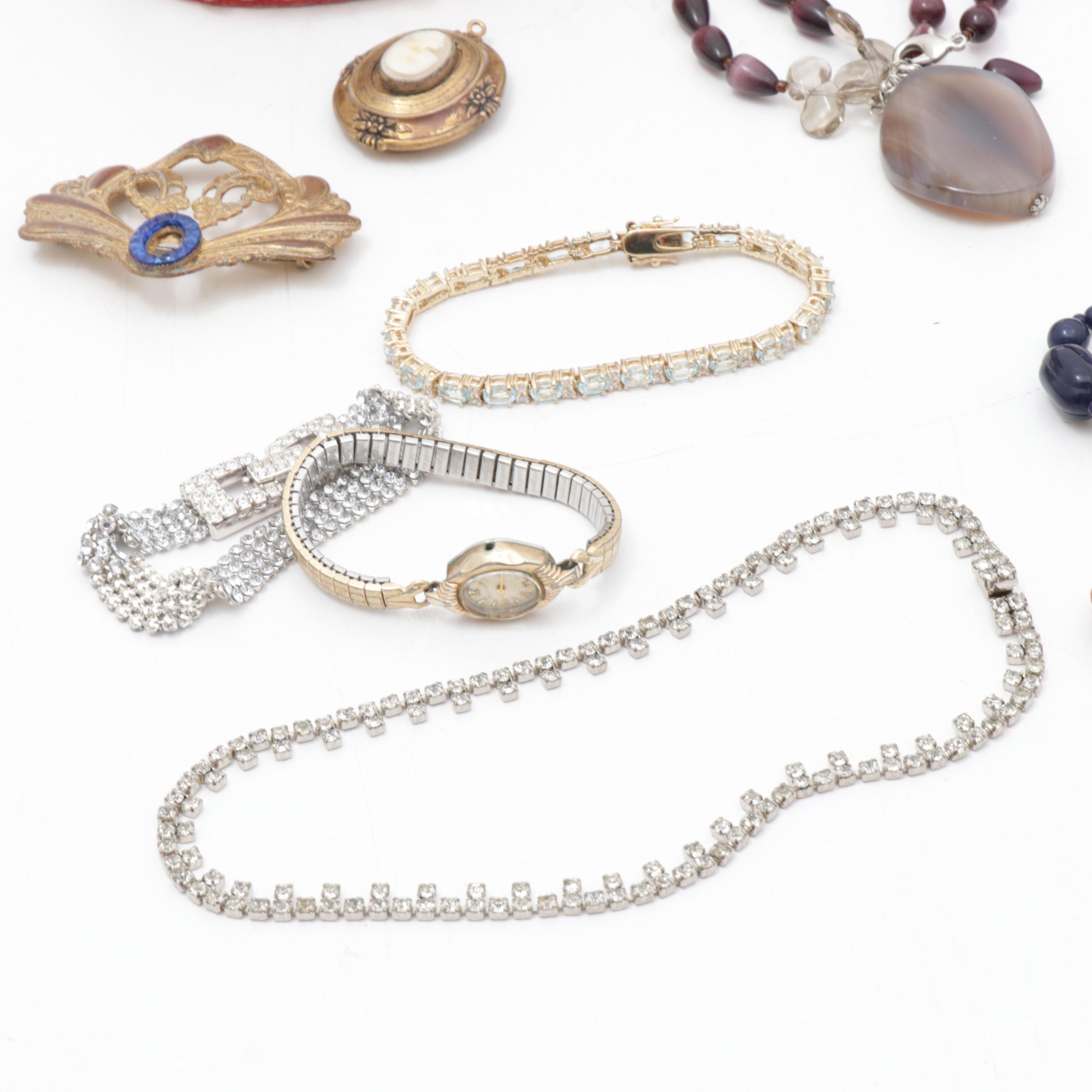 Mother of Pearl & Shell Boxes, Swarovski Crystal & Vintage Jewelry