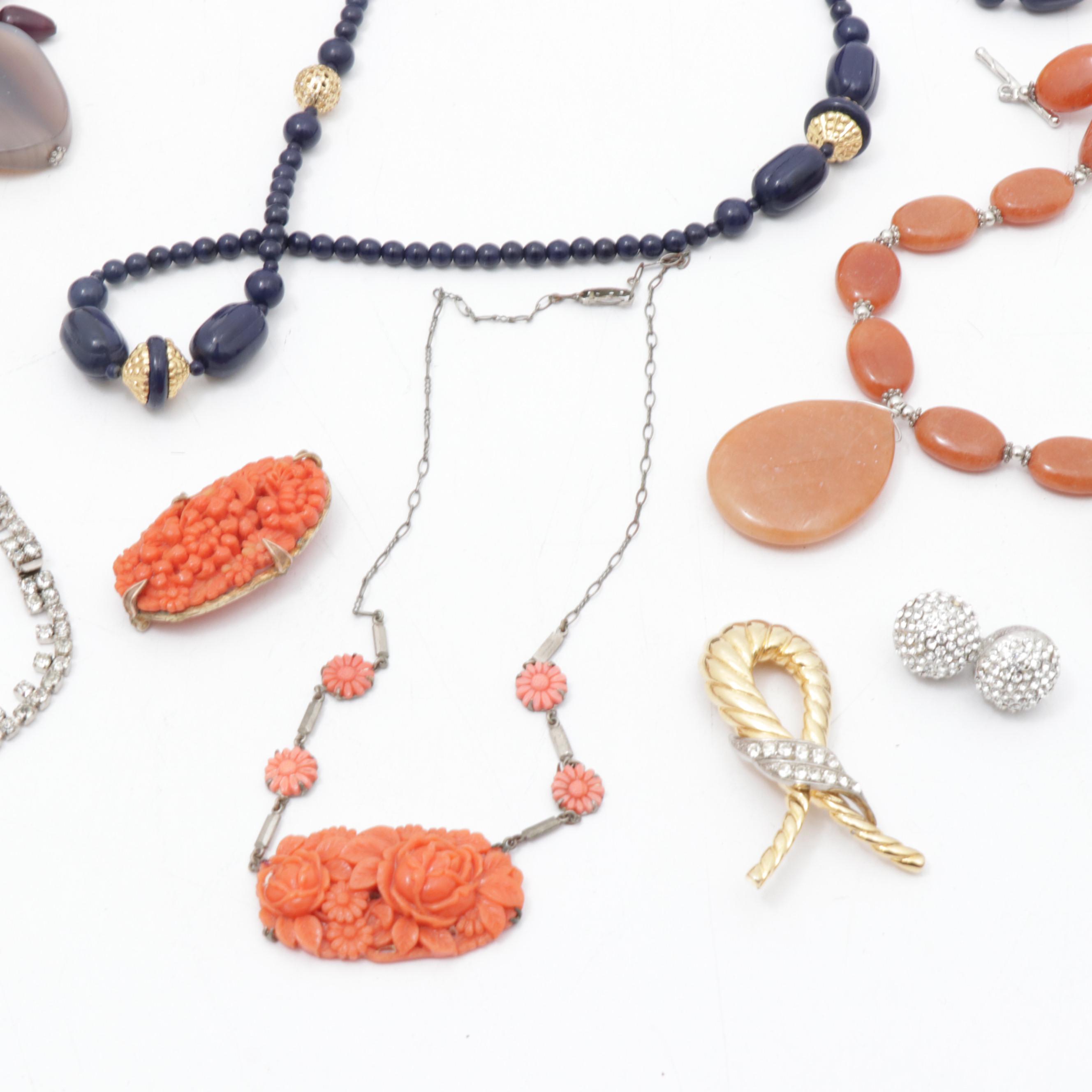 Mother of Pearl & Shell Boxes, Swarovski Crystal & Vintage Jewelry