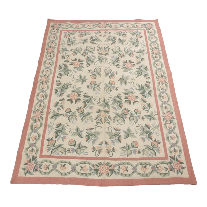 6'1 x 8'9 Hand-Knotted Sino French Needle Point Rug