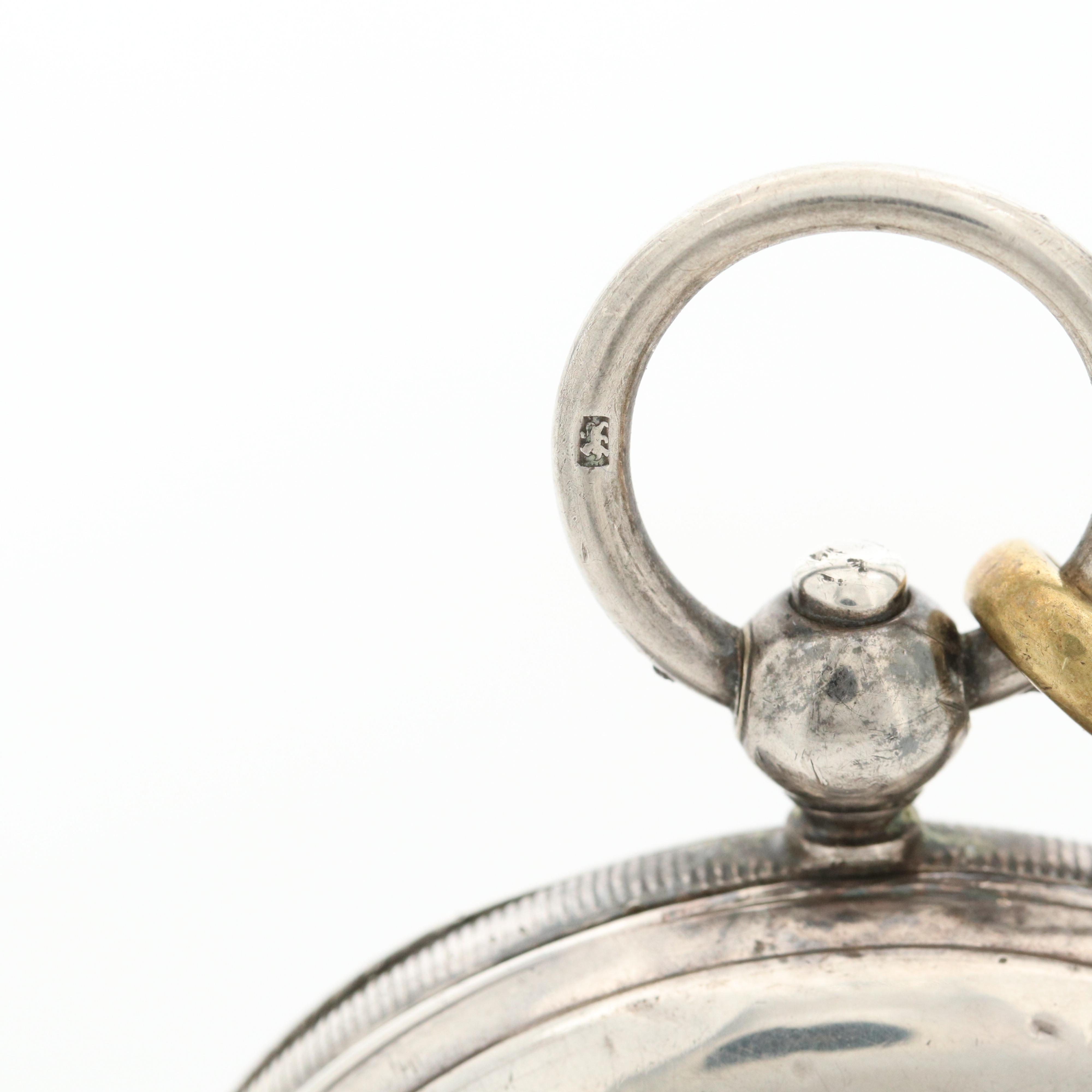 Antique William Ehrhardt Fusee Sterling Silver Hunter Case Pocket Watch