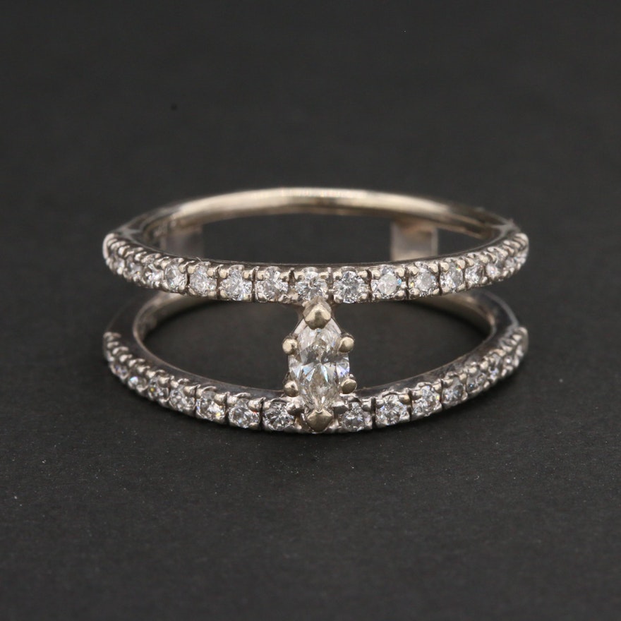 14K White Gold Diamond Ring