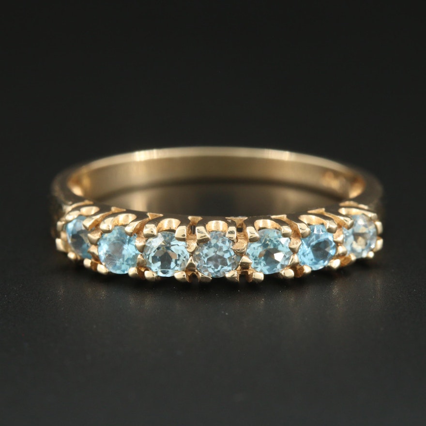10K Yellow Gold Blue Topaz Ring