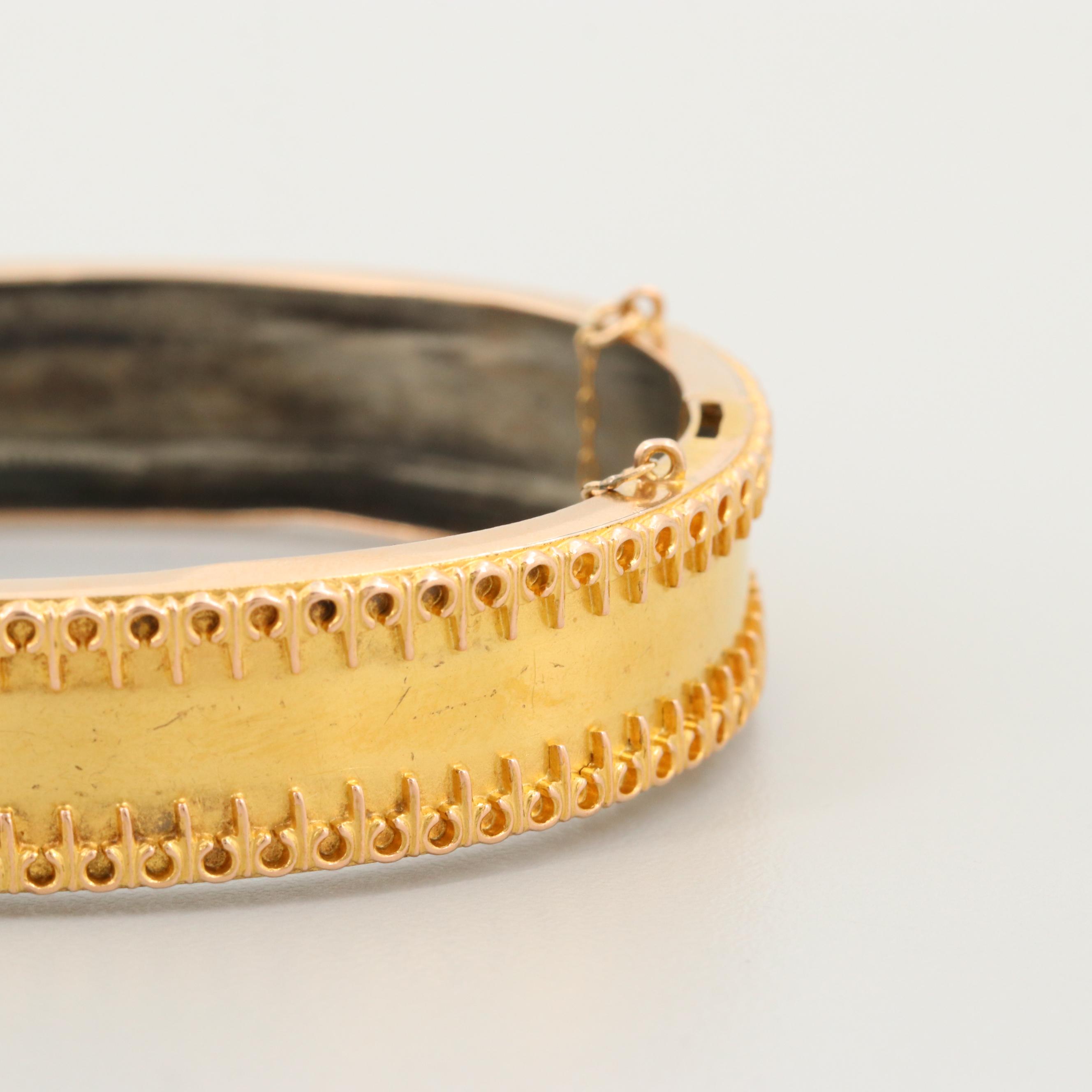 Mid Victorian Etruscan Revival 14K Yellow Gold Bracelet
