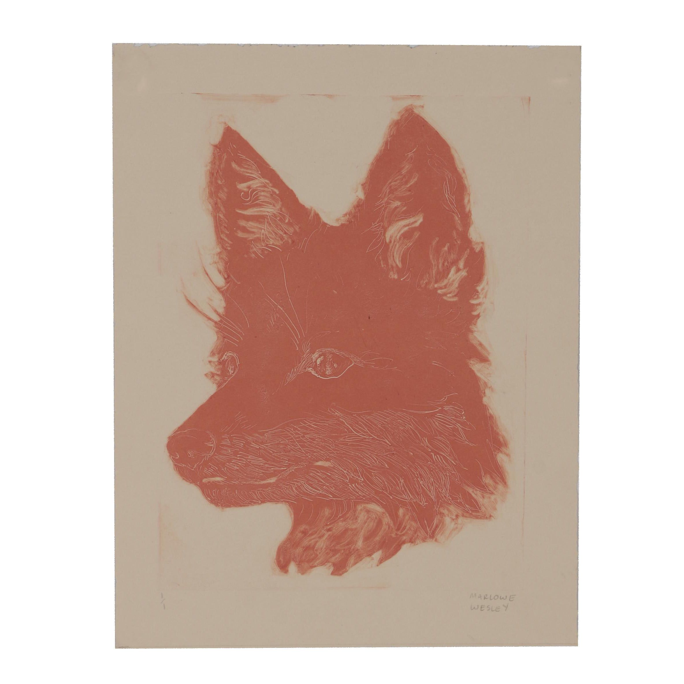 Marlowe Wesley Monotype Print of a Fox
