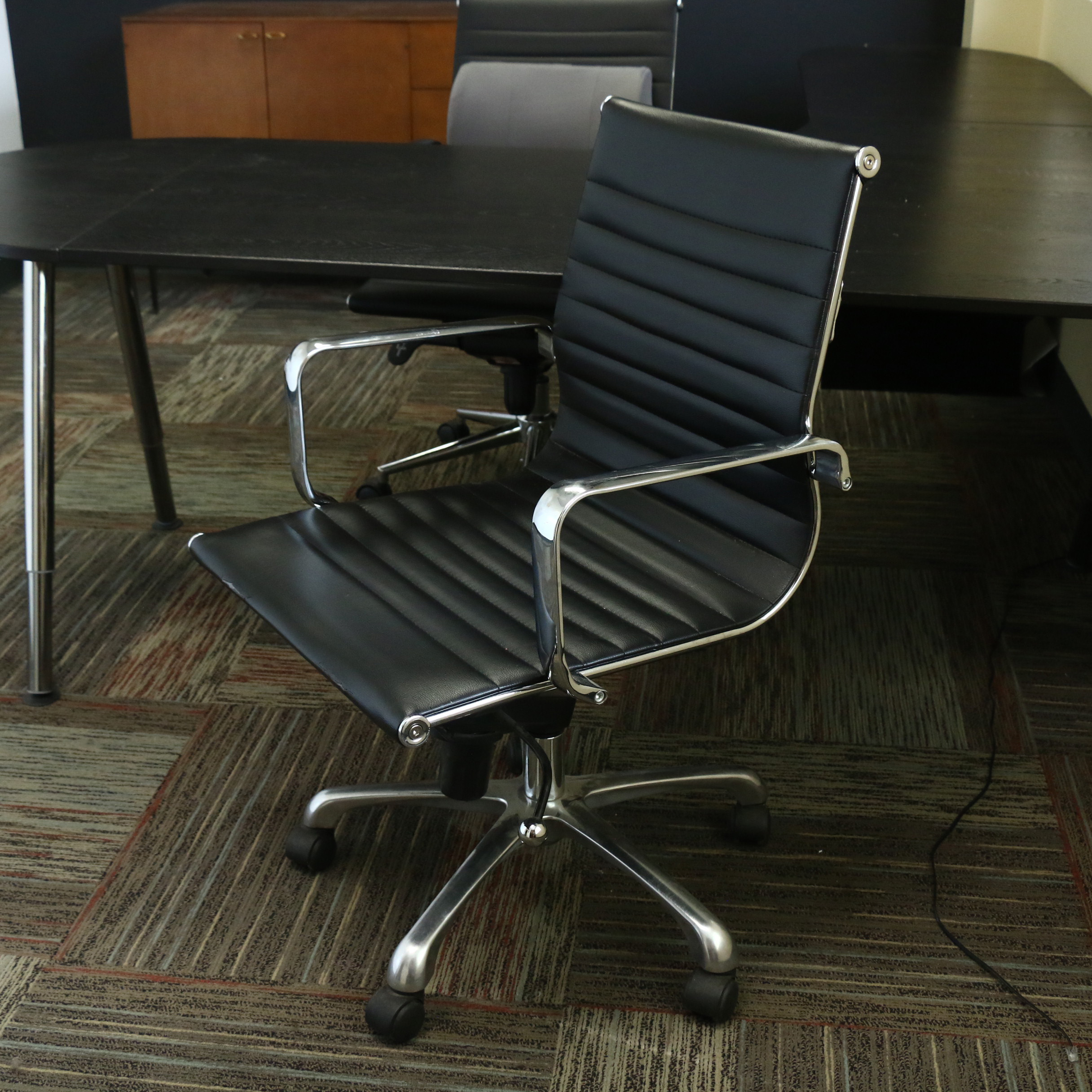 IKEA Galant Office Desk, Chairs and File Cabinet, Contemporary