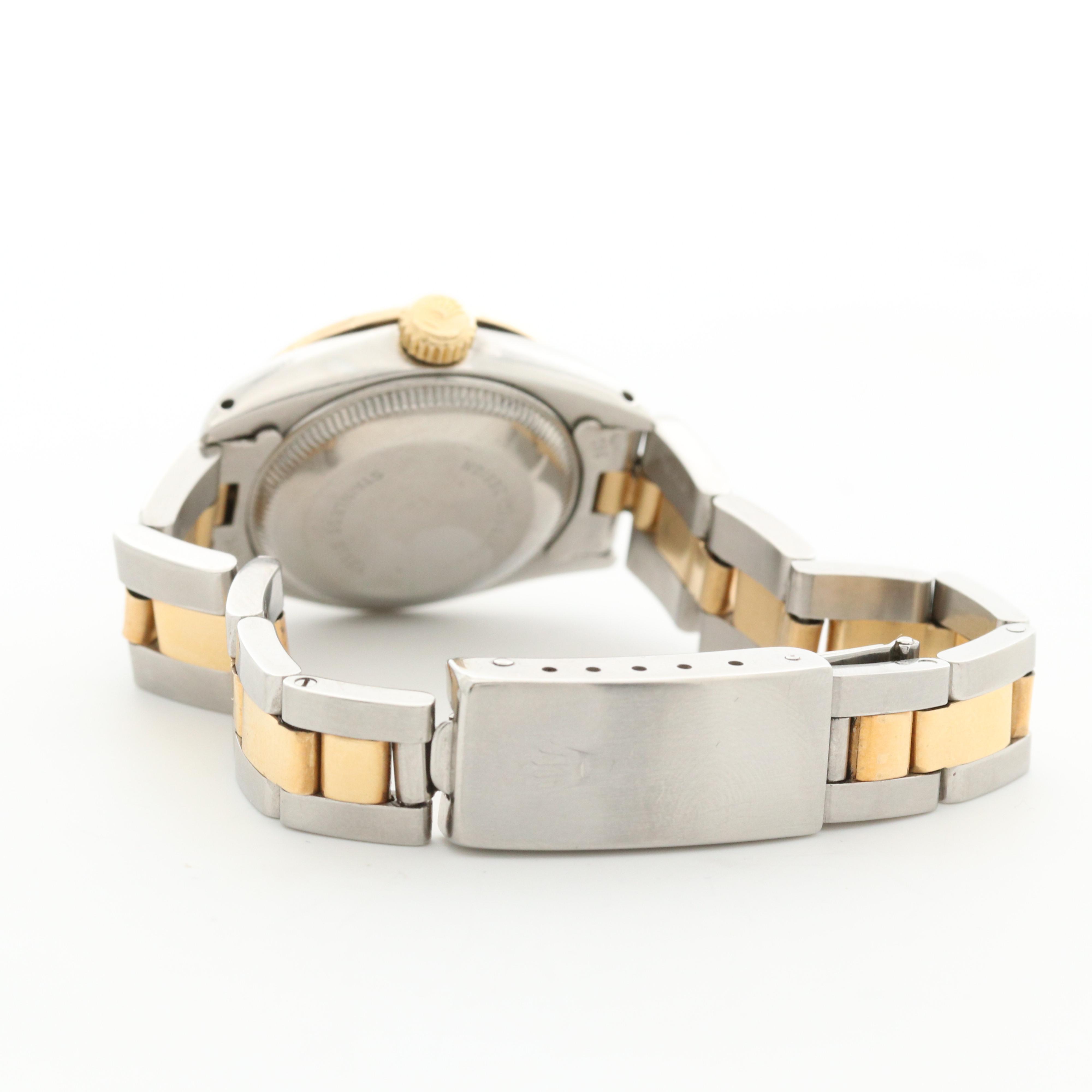 Rolex Datejust 18K Gold and Stainless Steel Watch With Diamond Bezel, 1980