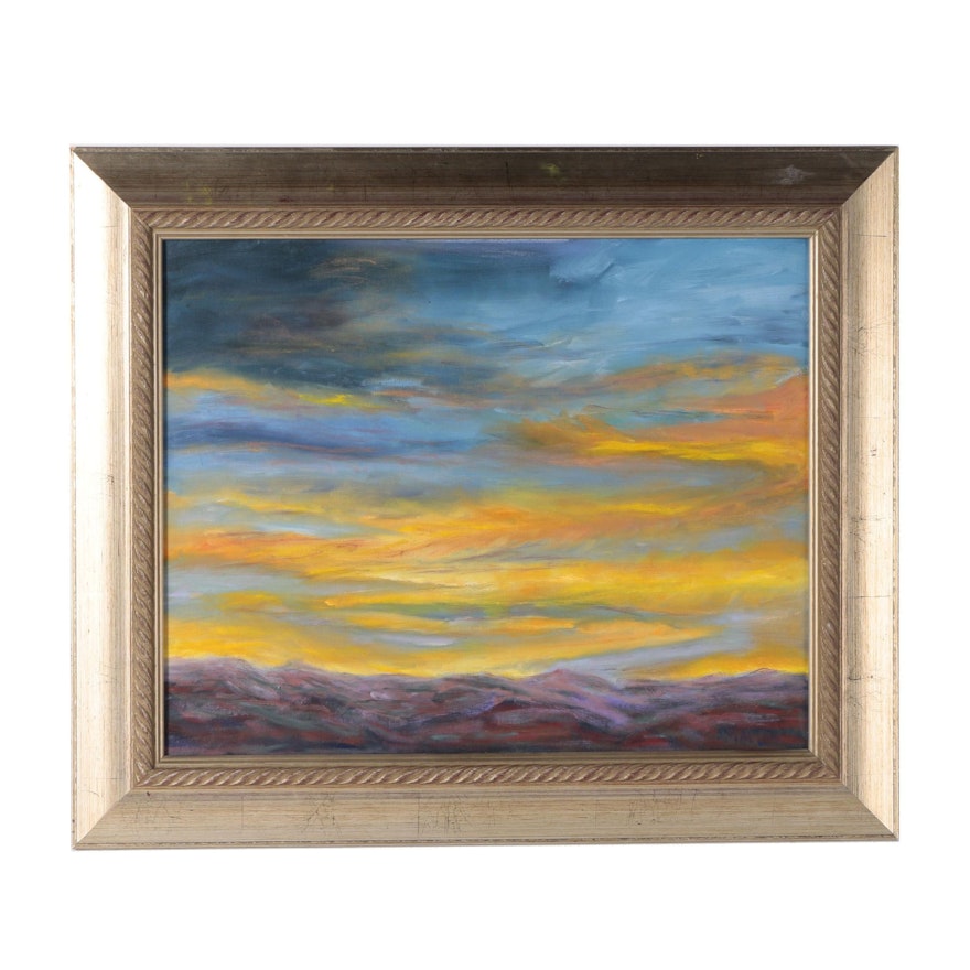 Sandra Small Oil Painting "Sunset over the Jemez I"