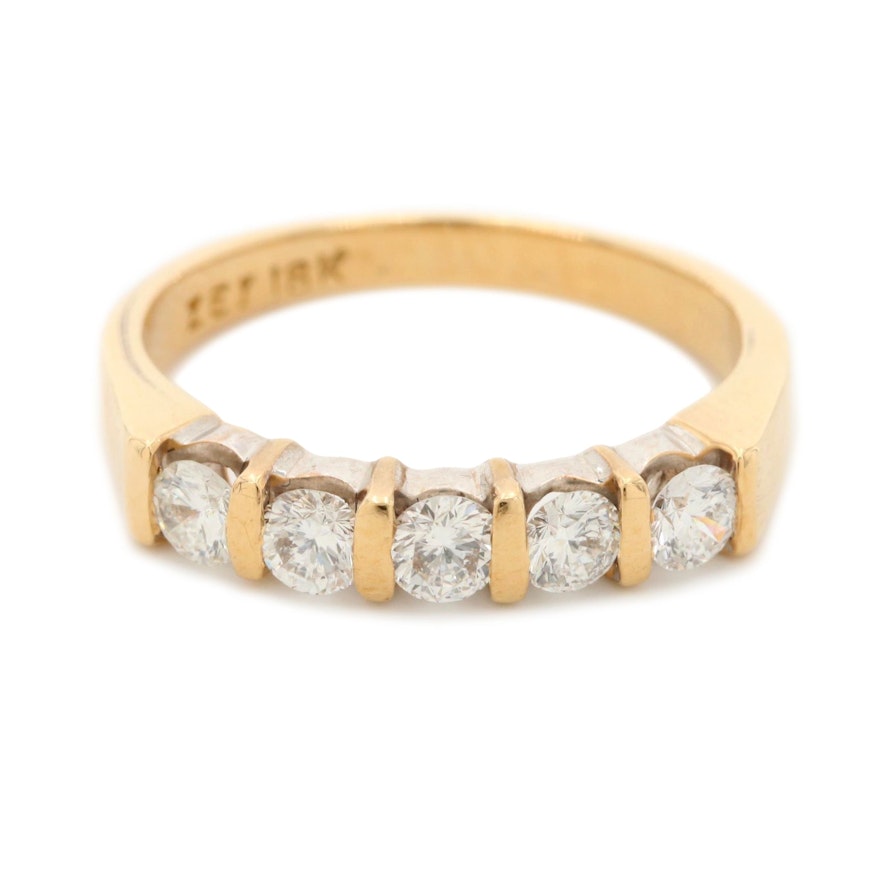 14K Yellow Gold Diamond Band