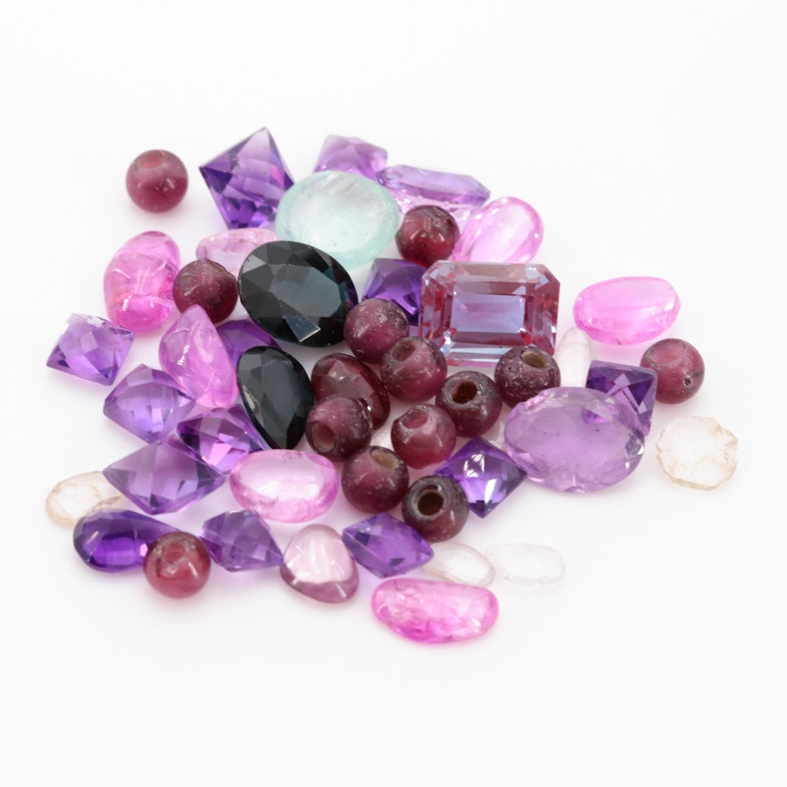 Loose 26.70 CTW Gemstone Assortment Including Amethyst and Aquamarine