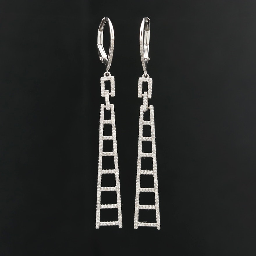 14K White Gold Diamond Earrings