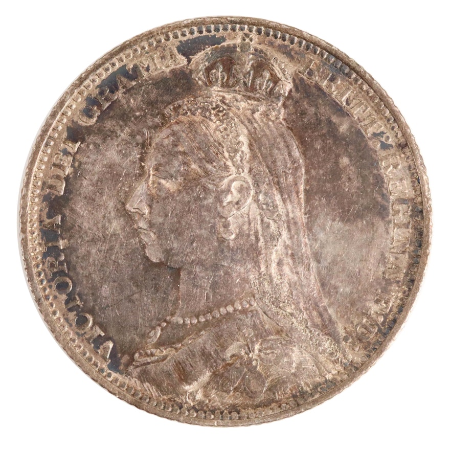 1889 Great Britain Silver Shilling of Queen Victoria