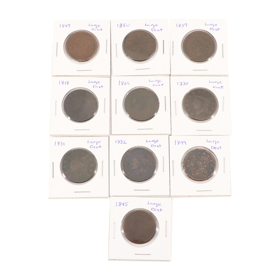 Ten Large Cent Coins