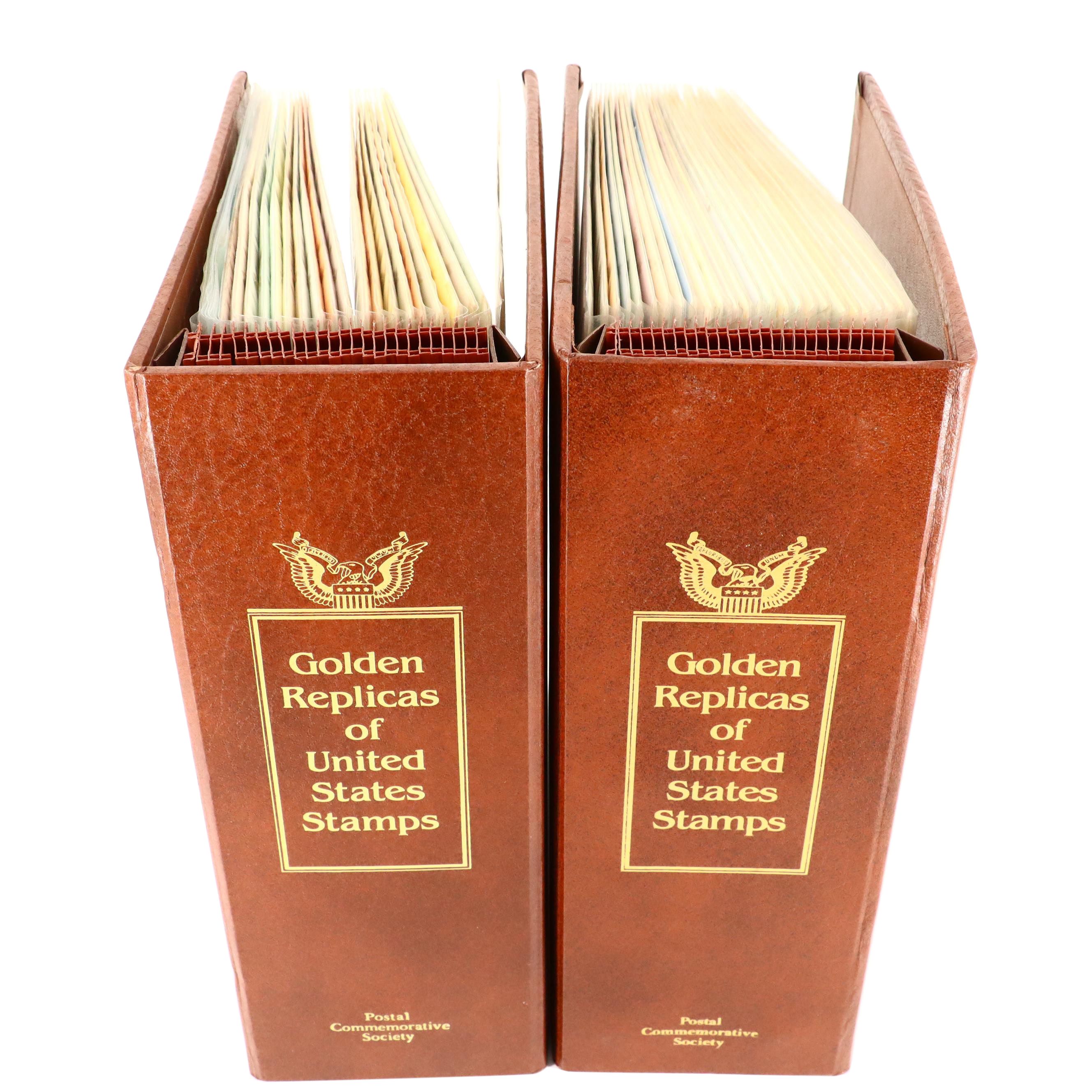 "Golden Replicas of United States Stamps" Two Album Collection