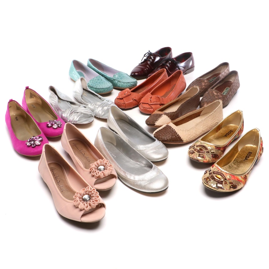 Camper Woven Leather Flats and Other Flats, Loafers and Oxfords