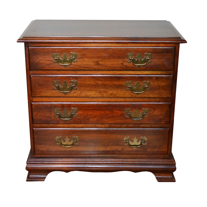 Colonial Four Drawer Nightstand, Late 20th Century