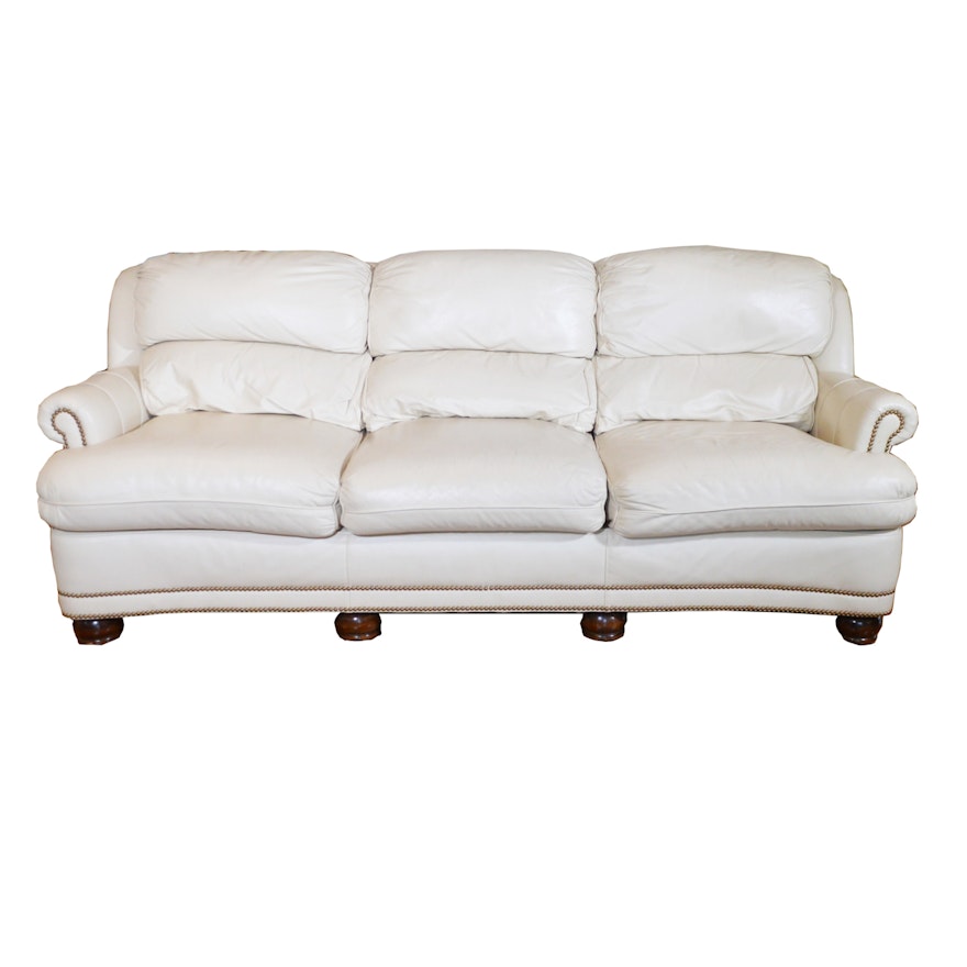 Hancock & Moore Cream Leather Sofa, Contemporary