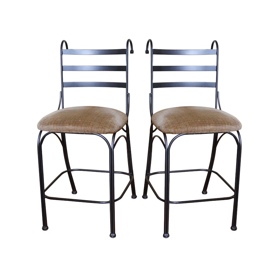 Pair of Contemporary Metal Counter Stools
