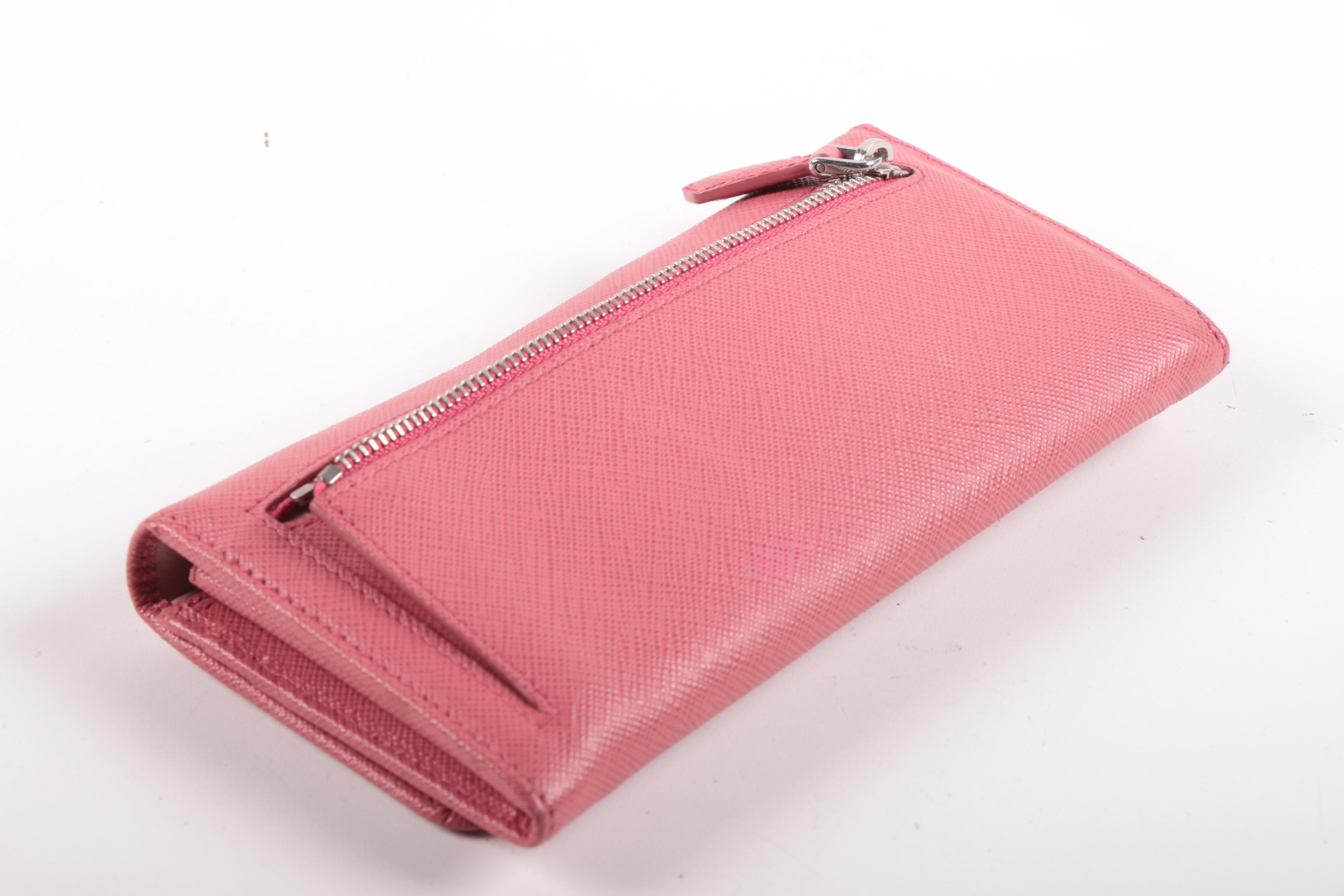 Prada Crossbody Wallet-on-Chain in Ibisco Saffiano Leather