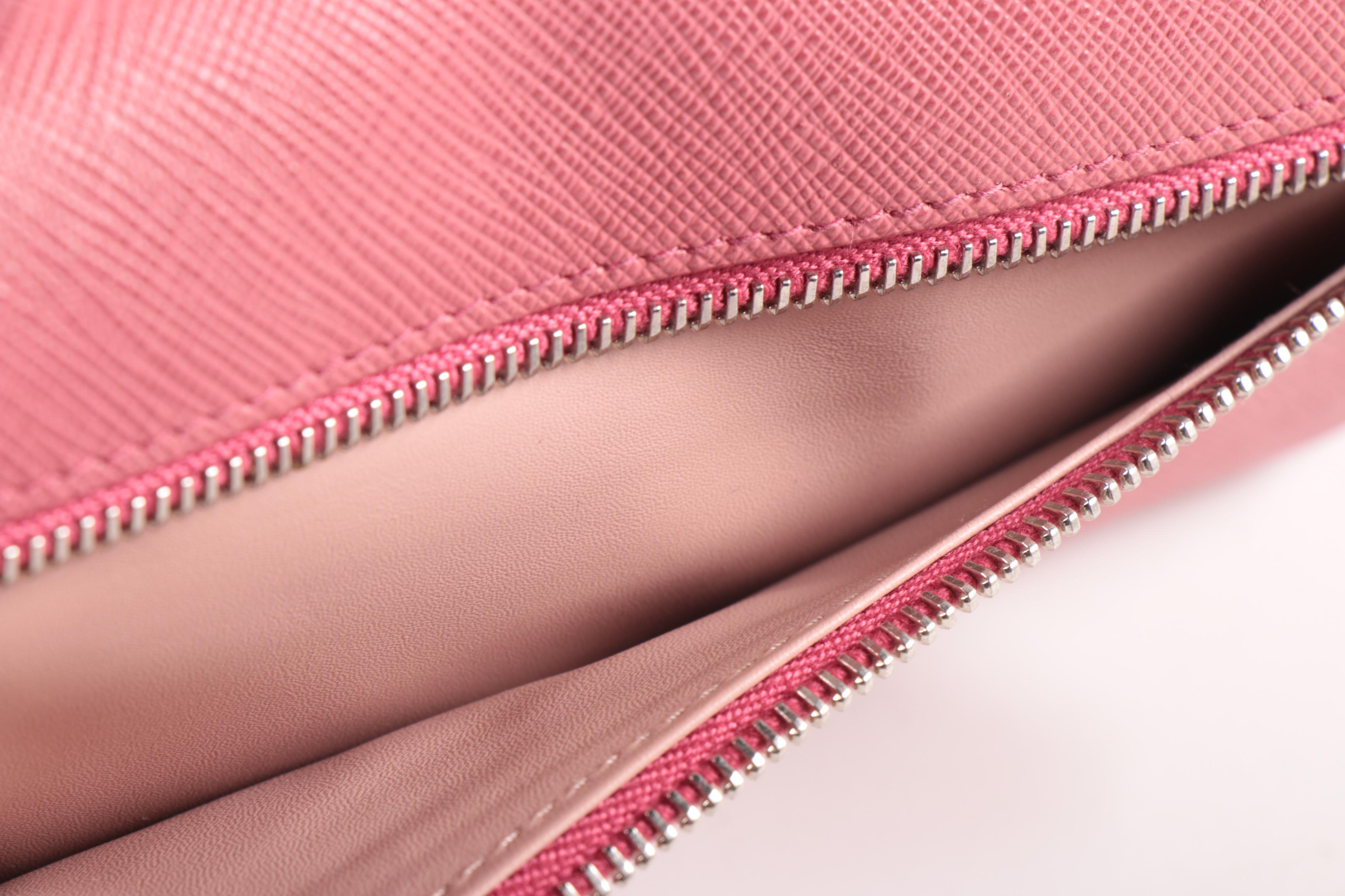 Prada Crossbody Wallet-on-Chain in Ibisco Saffiano Leather