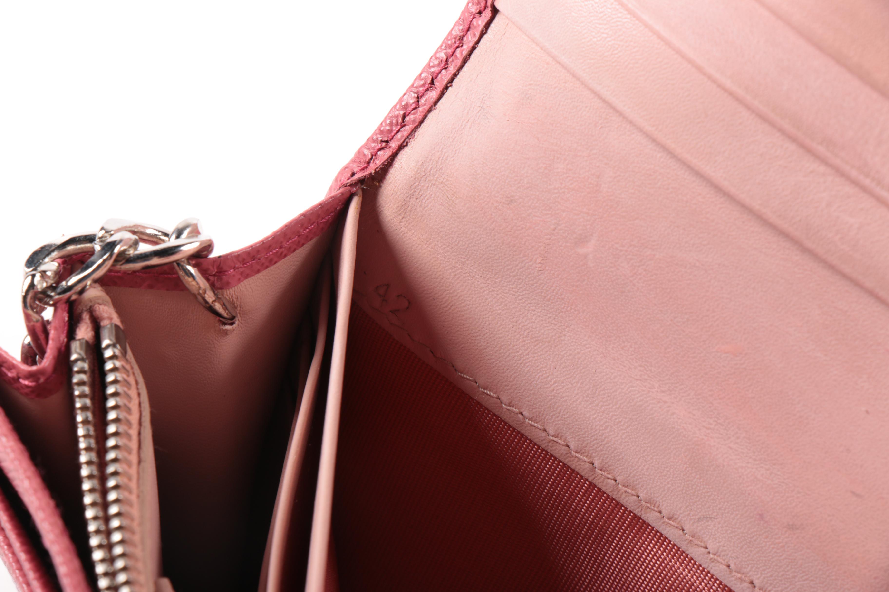 Prada Crossbody Wallet-on-Chain in Ibisco Saffiano Leather