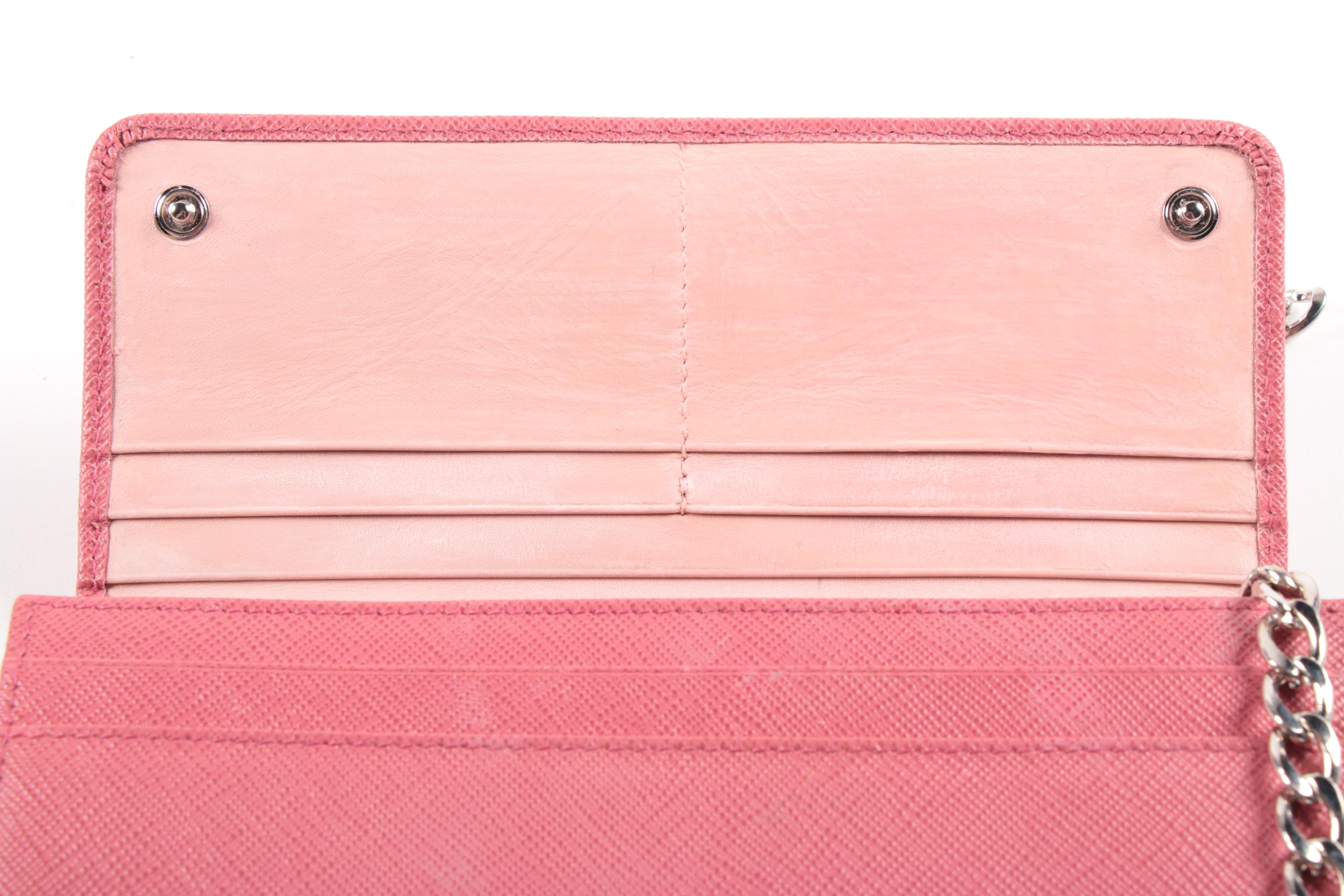 Prada Crossbody Wallet-on-Chain in Ibisco Saffiano Leather