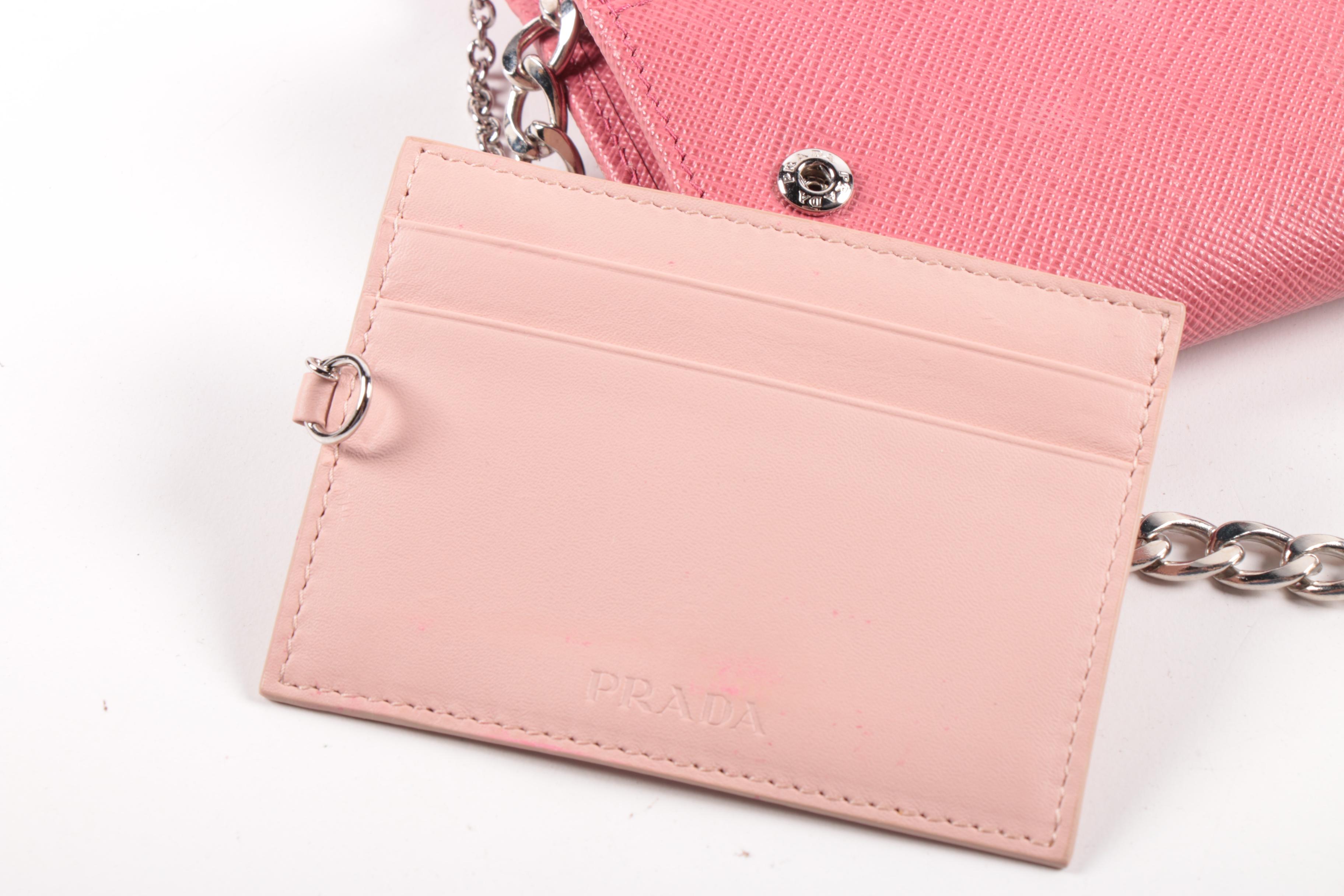 Prada Crossbody Wallet-on-Chain in Ibisco Saffiano Leather