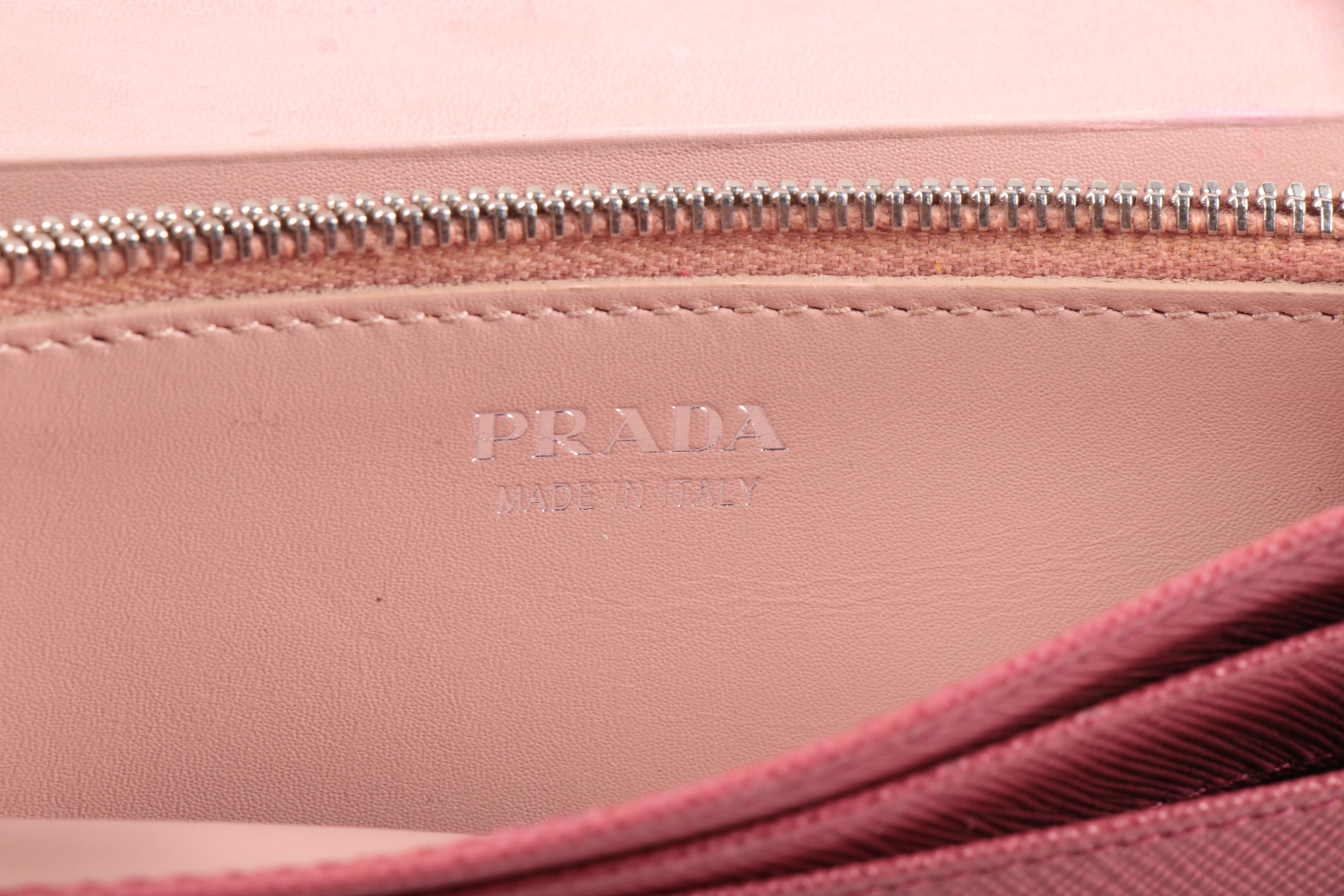 Prada Crossbody Wallet-on-Chain in Ibisco Saffiano Leather