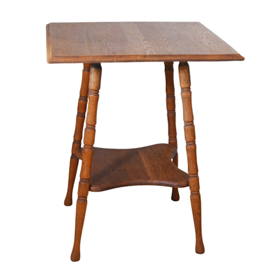 Victorian Oak Side Table, Early 20th Century