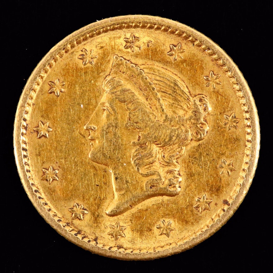 1851 Liberty One Dollar Gold Coin