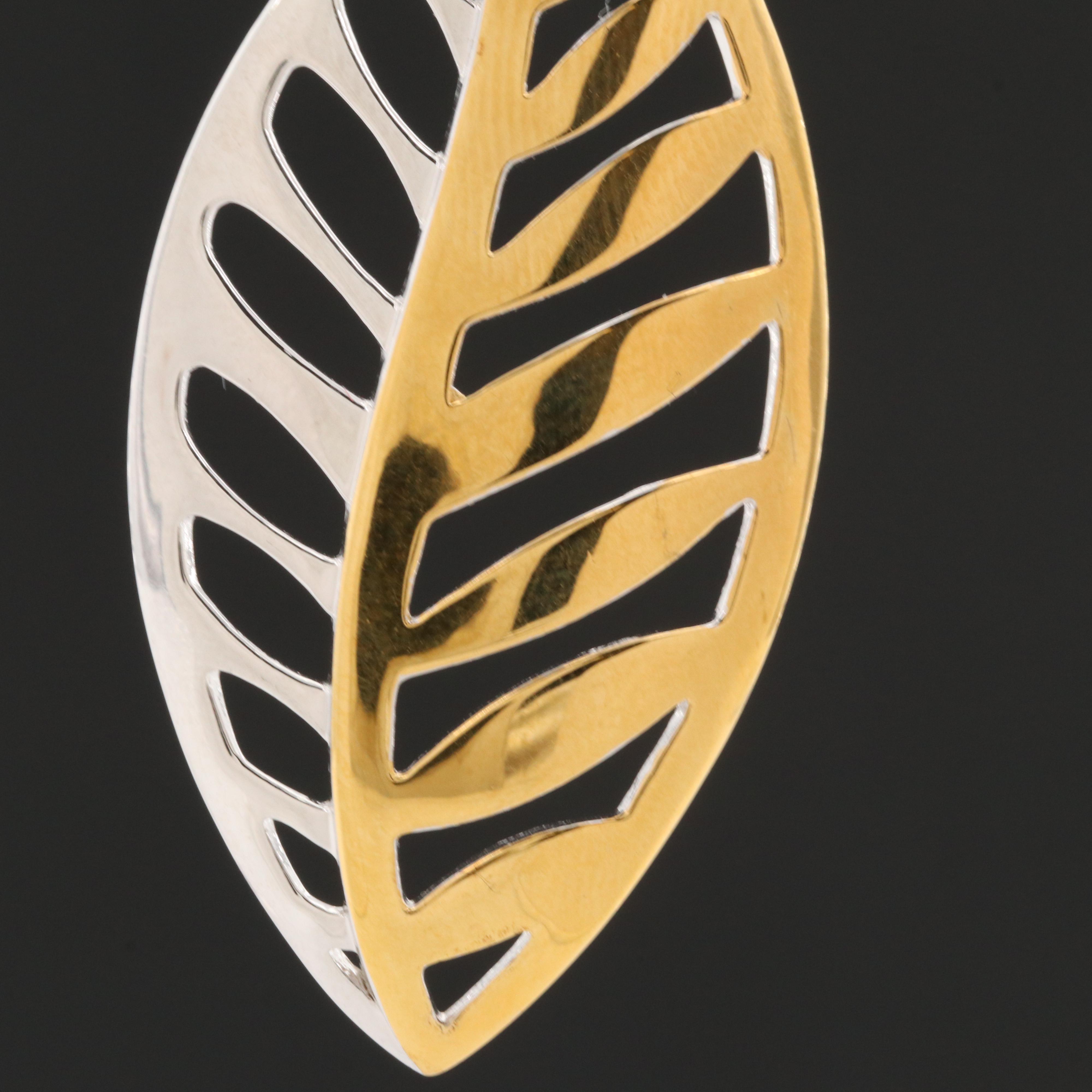 Elle Sterling Silver Leaf Pendant Necklace