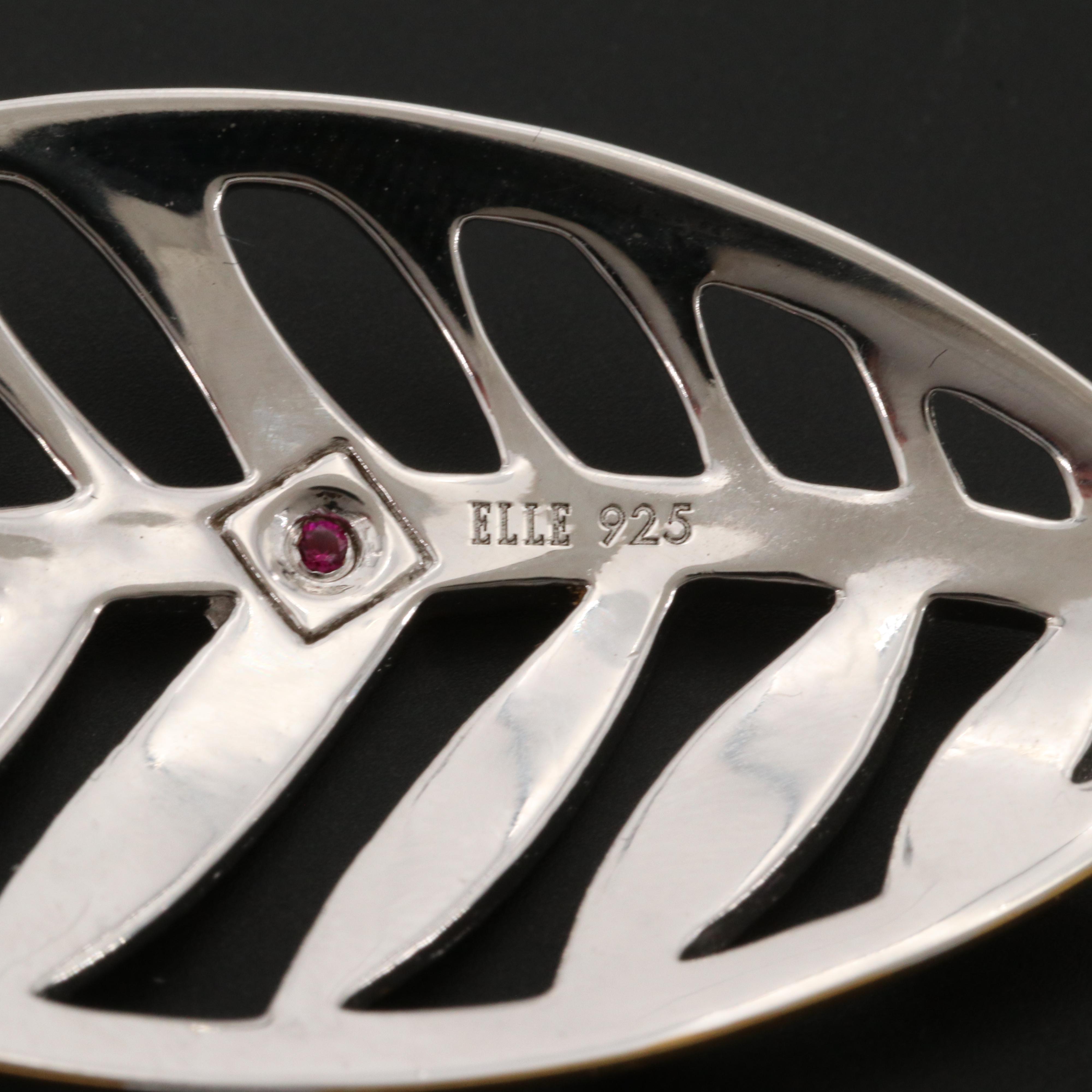 Elle Sterling Silver Leaf Pendant Necklace